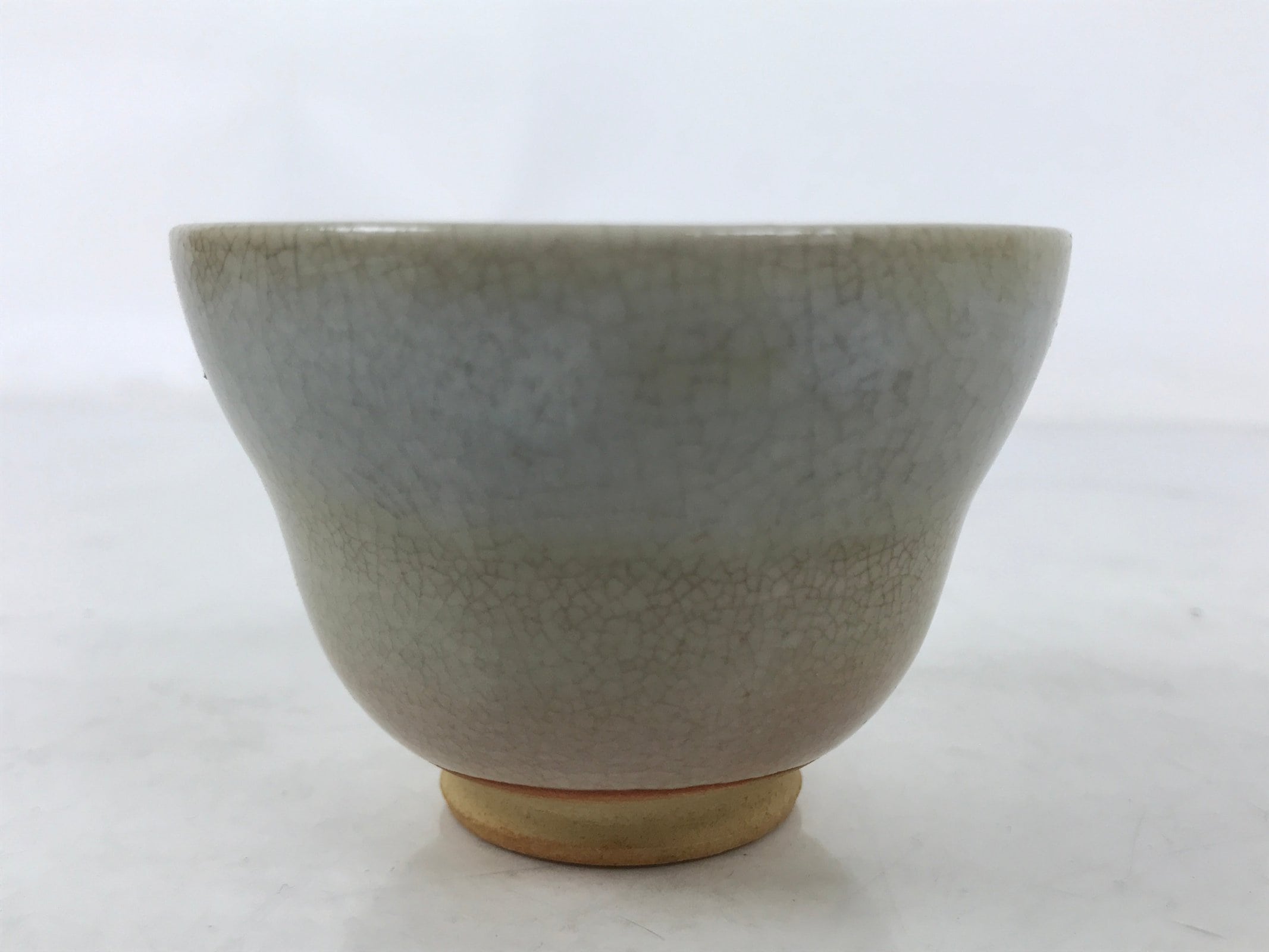 Japanese Ceramic Yunomi Teacup Vtg Hagi Ware Pottery Gray Yakimono Sencha TC599
