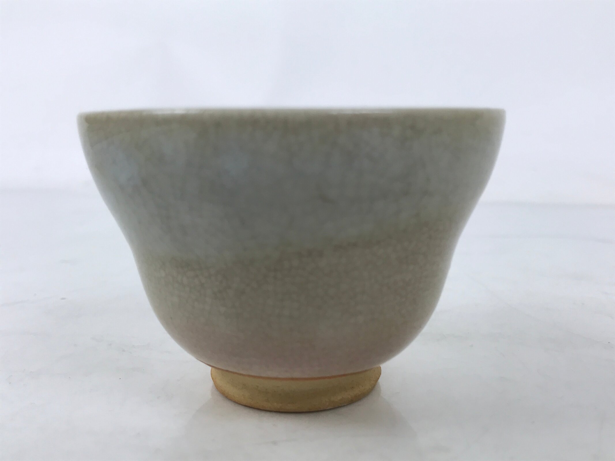 Japanese Ceramic Yunomi Teacup Vtg Hagi Ware Pottery Gray Yakimono Sencha TC599