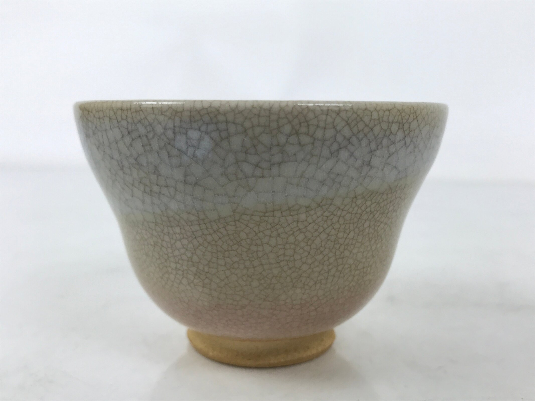 Japanese Ceramic Yunomi Teacup Vtg Hagi Ware Pottery Gray Yakimono Sencha TC600
