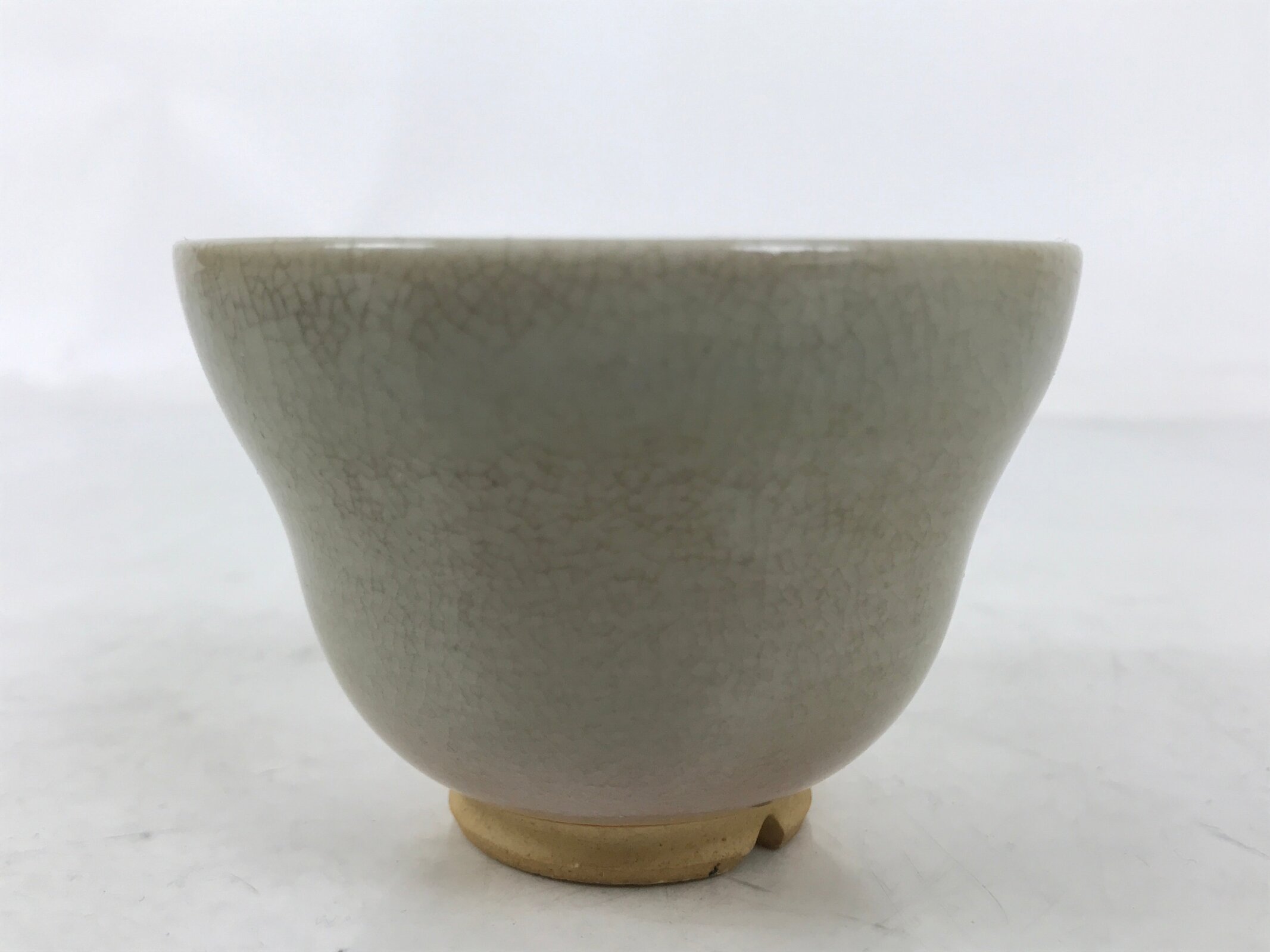 Japanese Ceramic Yunomi Teacup Vtg Hagi Ware Pottery Gray Yakimono Sencha TC601
