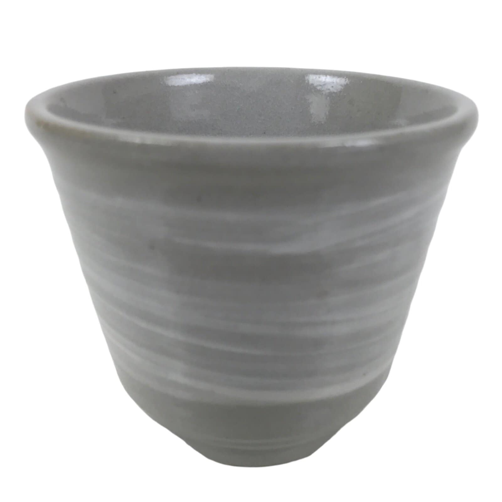 Japanese Ceramic Yunomi Teacup Vtg Pottery Gray White Yakimono Sencha TC565