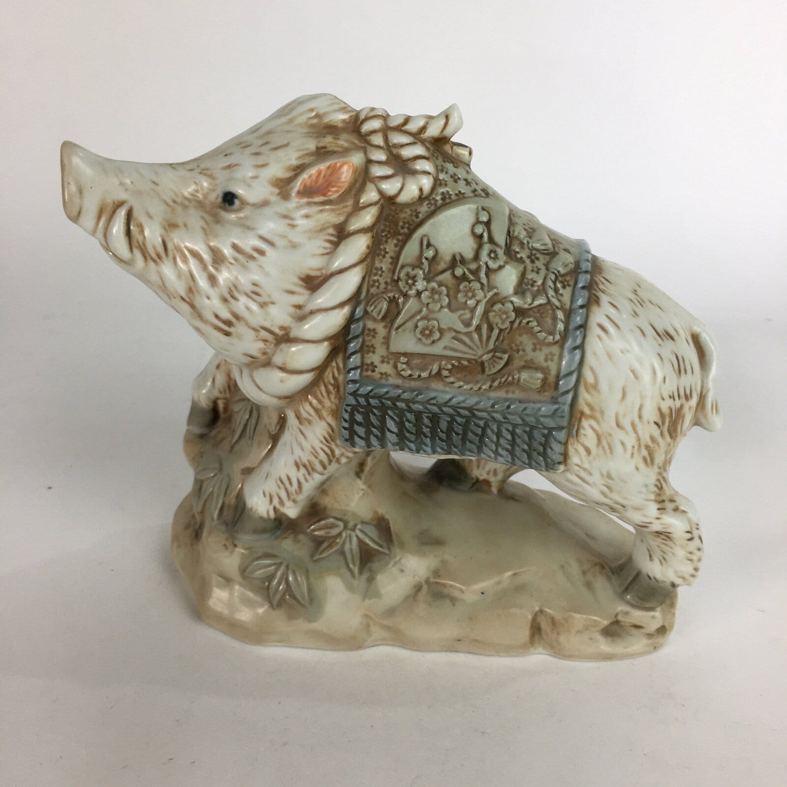 Japanese Ceramic Zodiac Symbol Boar Vtg Pottery Yakushi Kiln Inishishi BD647