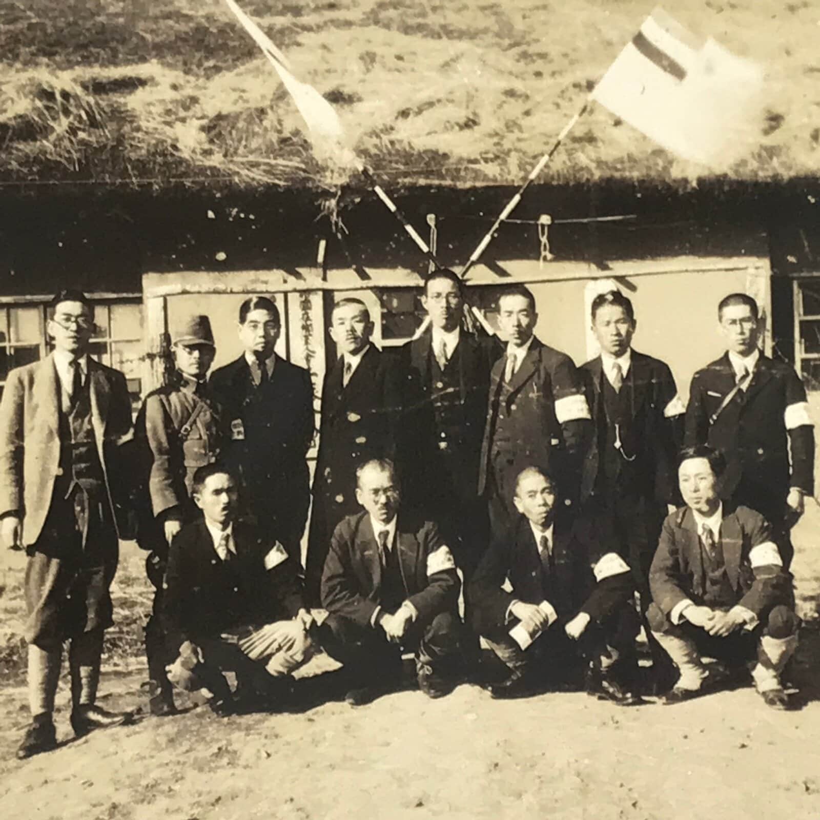 Japanese Chifu Colonization Group Photograph China Manchuria Sepia Tone PH222