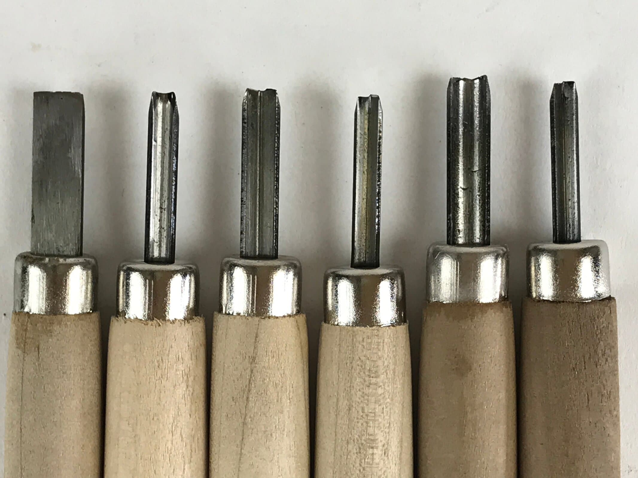 Japanese Chisel 6pc Set Nomi Carpentry Vtg Woodworking Tool Blade Chokokuto T263