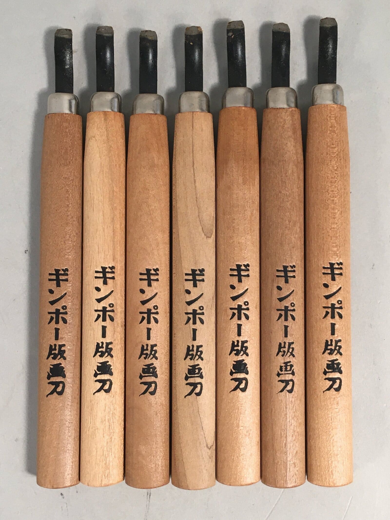 Japanese Chisel 7pc Set Nomi Carpentry Vtg Woodworking Tool Blade JK135