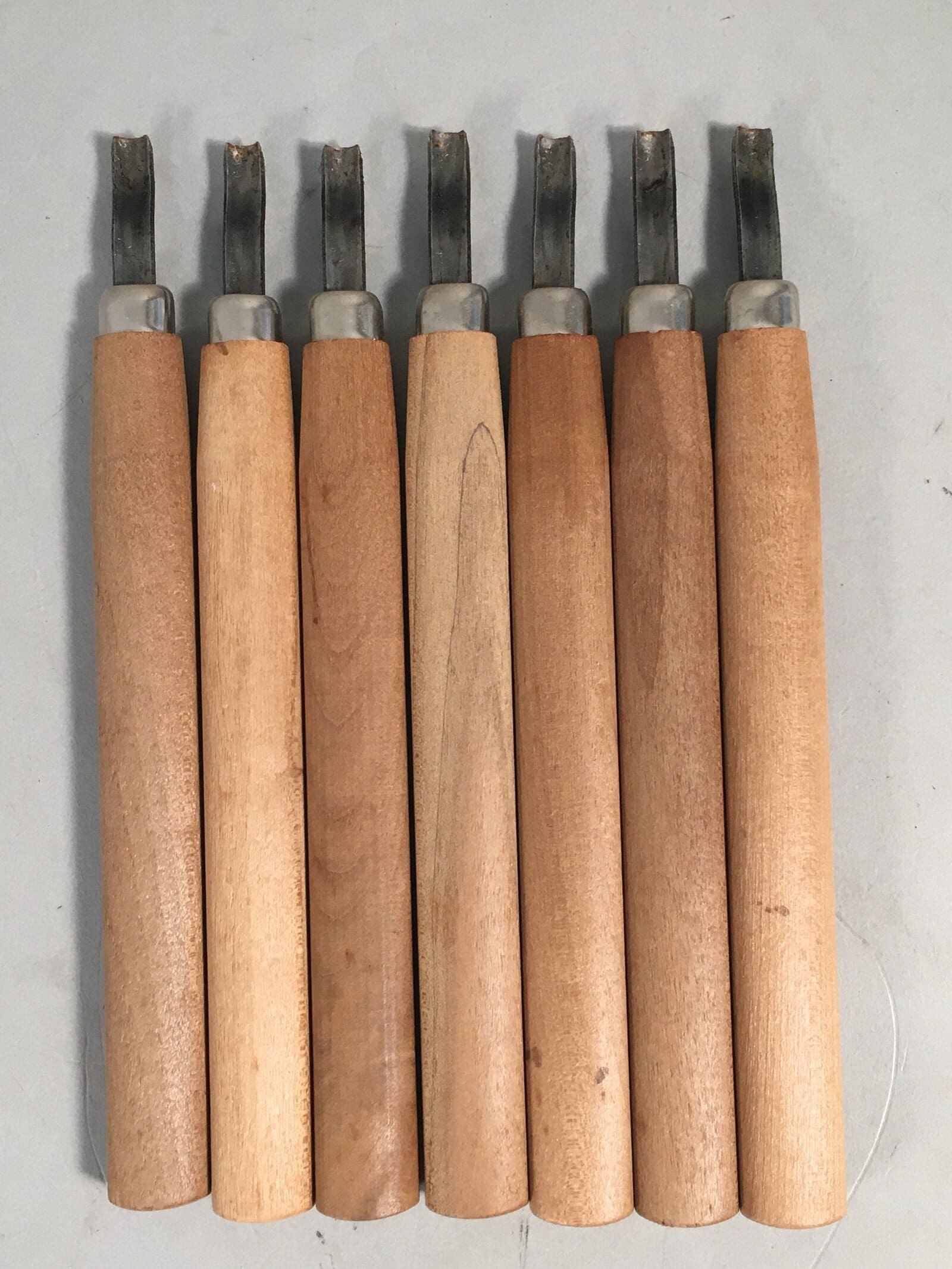 Japanese Chisel 7pc Set Nomi Carpentry Vtg Woodworking Tool Blade JK135