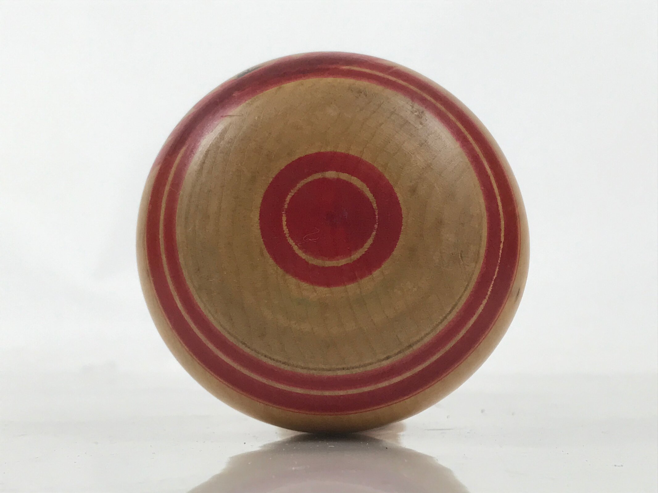 Japanese Classic Wooden Kokeshi Doll Vtg Hair Hime Cut Red Black Kimono KF739