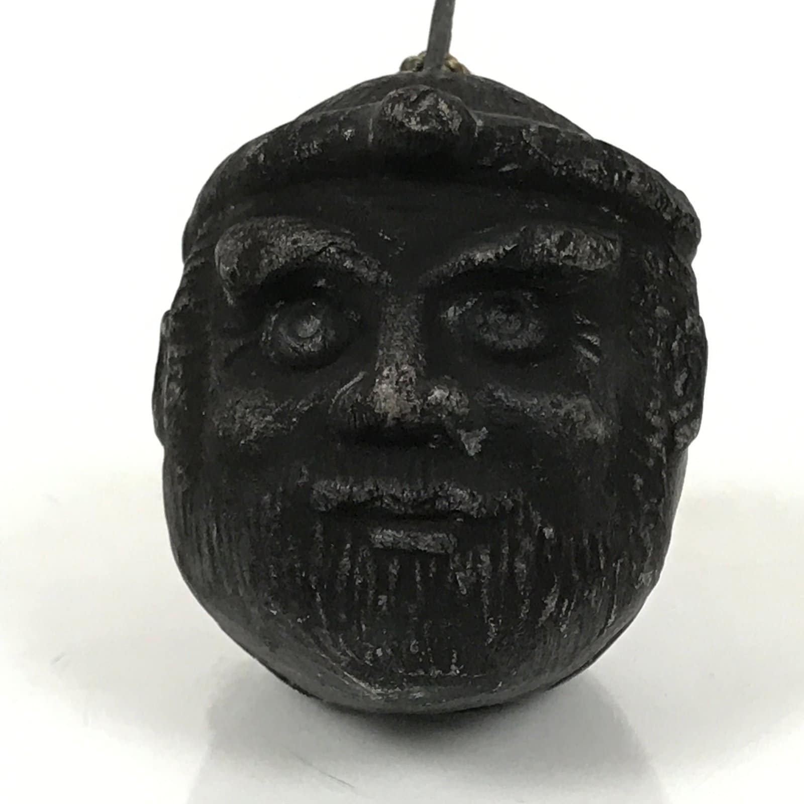 Japanese Clay Bell Dorei Ainu Man Vtg Tsuchi-Suzu Hokkaido Unglazed Black DR614