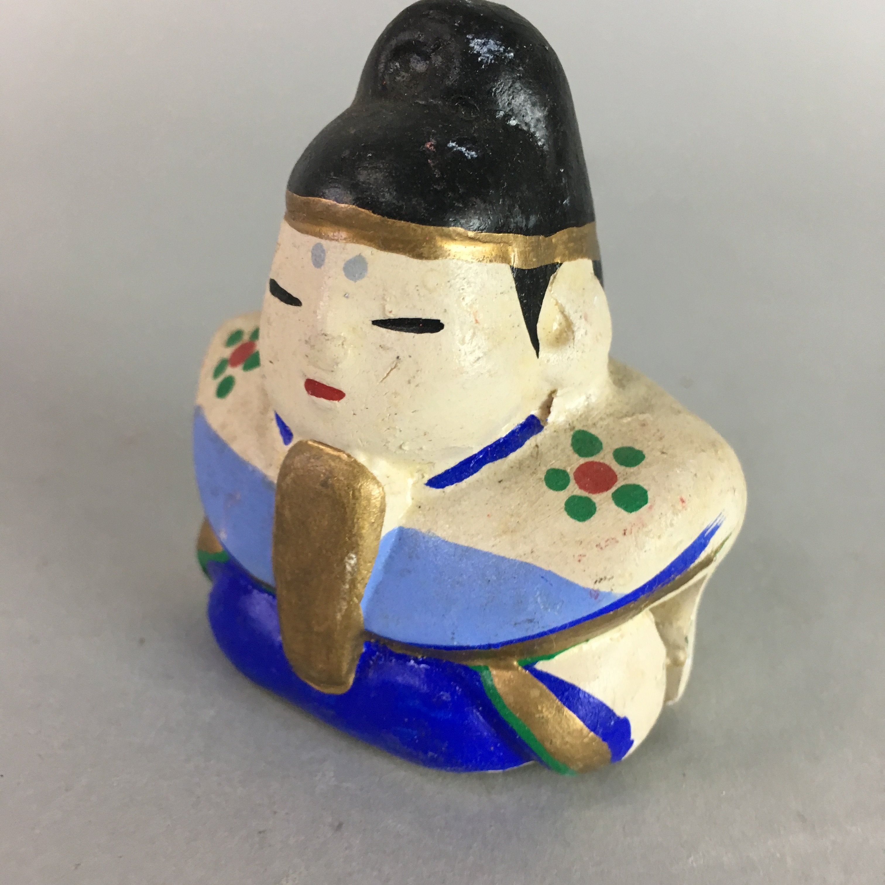 Japanese Clay Bell Dorei Ceramic Kimono Girl Lucky Charm Pottery DR228