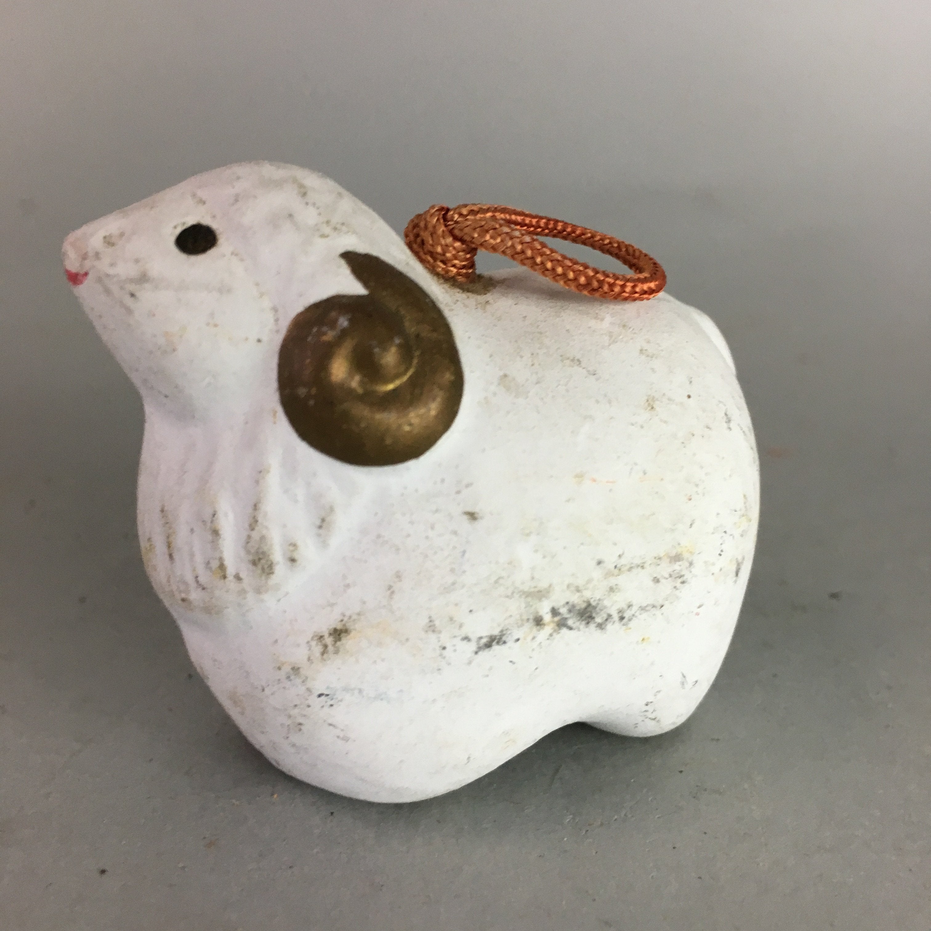 Japanese Clay Bell Dorei Pottery Ceramic White Sheep Lucky Charm Pottery DR209