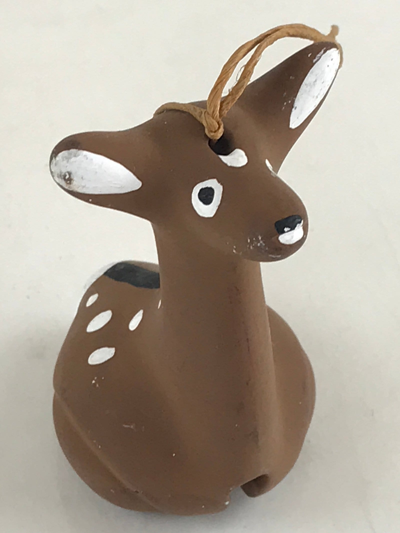 Japanese Clay Bell DoreiTsuchi-Suzu Ceramic Deer Doll Animal Amulet Brown D443