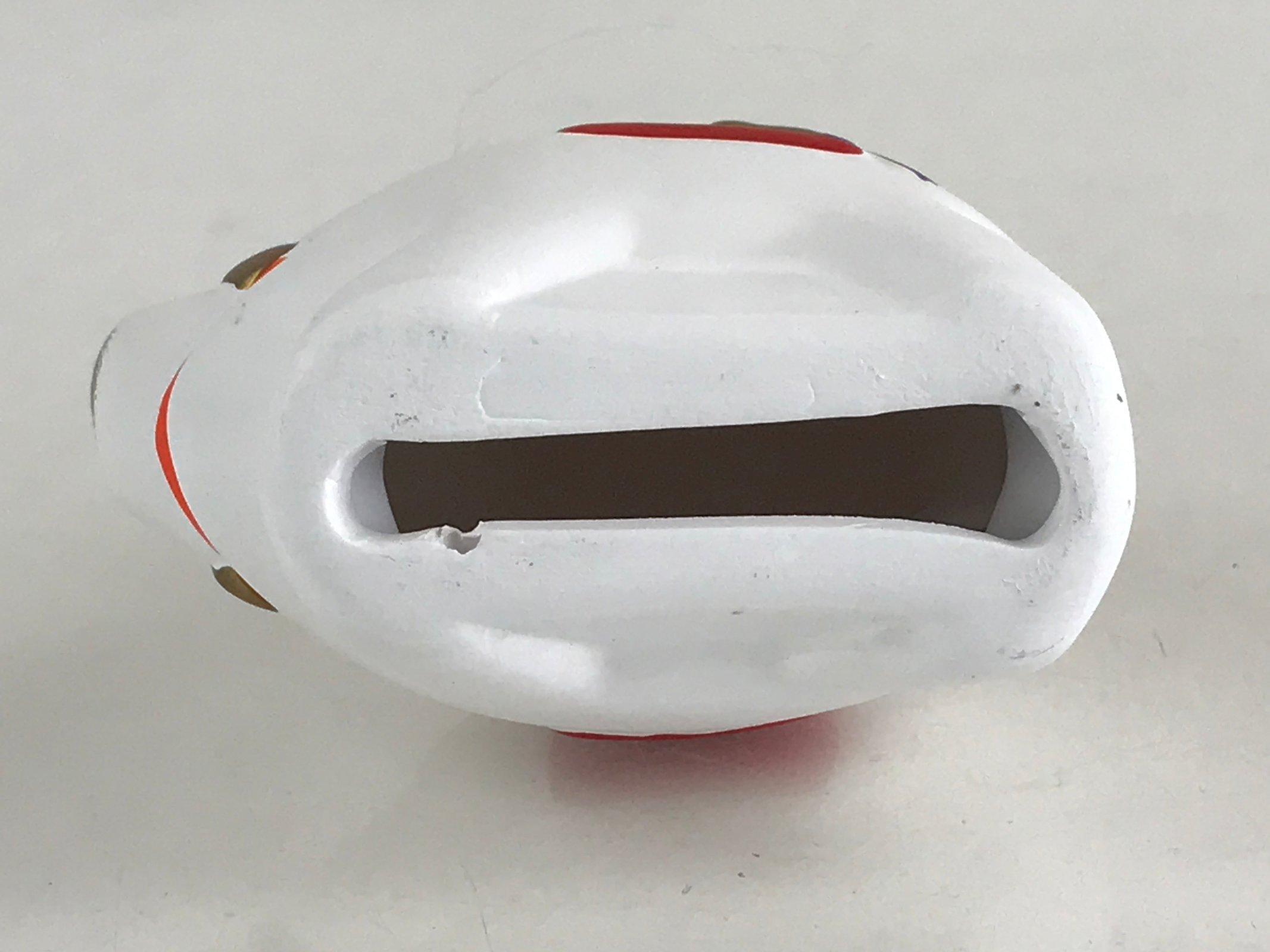 Japanese Clay Bell Dorei Tsuchi-Suzu Ceramic Doll Zodiac White Boar Amulet DR422