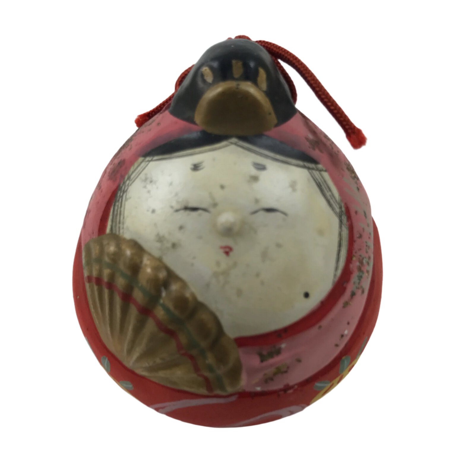 Japanese Clay Bell Dorei Vtg Tsuchi-Suzu Ceramic Hina Doll Hinamatsuri DR545