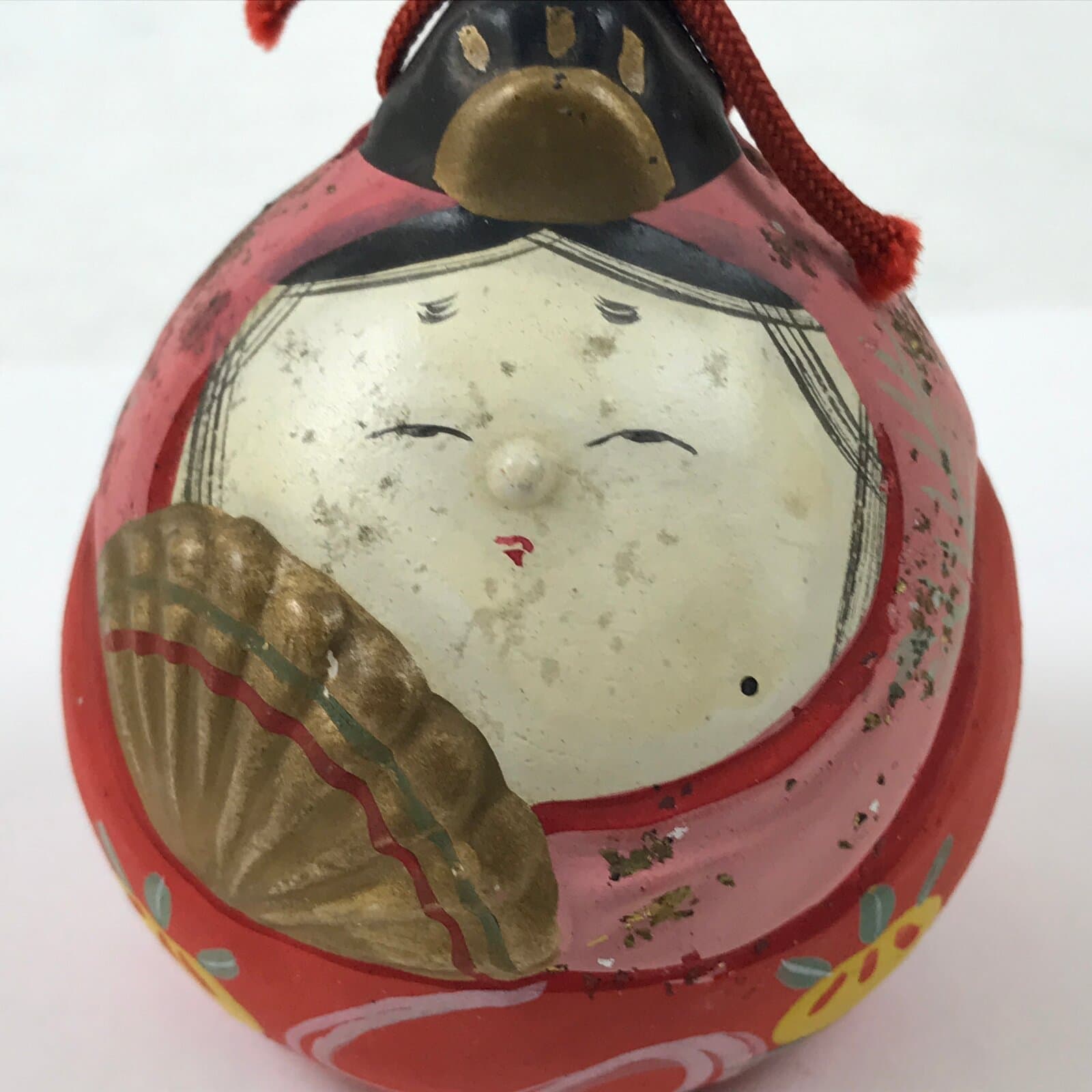 Japanese Clay Bell Dorei Vtg Tsuchi-Suzu Ceramic Hina Doll Hinamatsuri DR545
