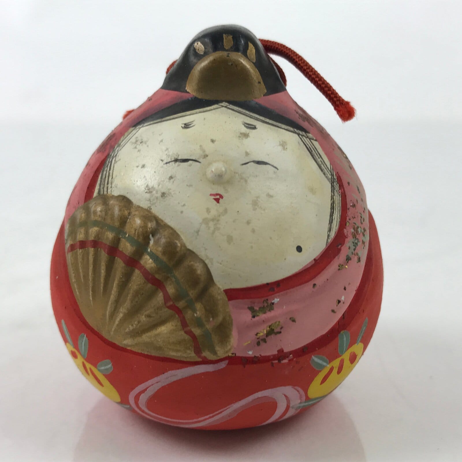 Japanese Clay Bell Dorei Vtg Tsuchi-Suzu Ceramic Hina Doll Hinamatsuri DR545