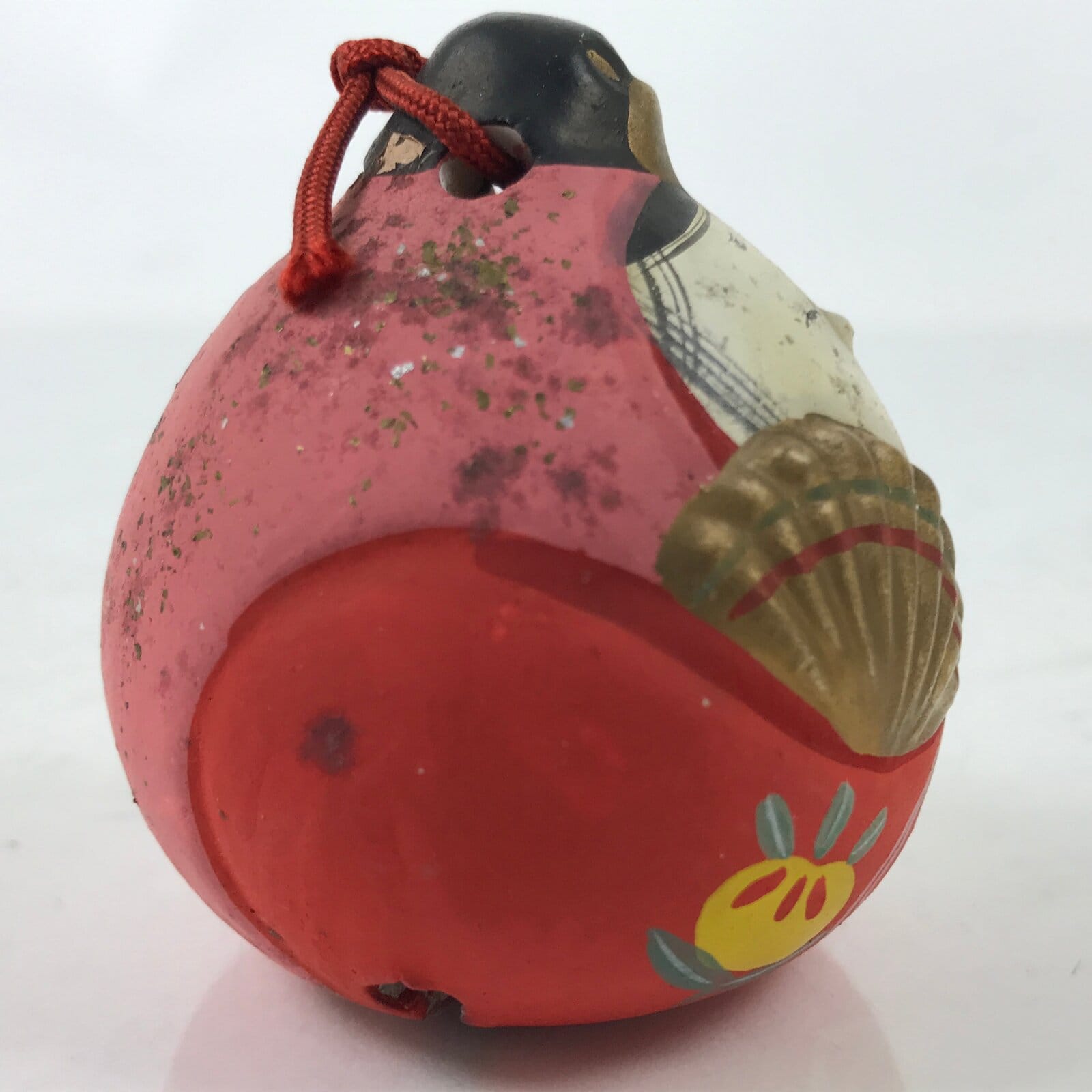 Japanese Clay Bell Dorei Vtg Tsuchi-Suzu Ceramic Hina Doll Hinamatsuri DR545