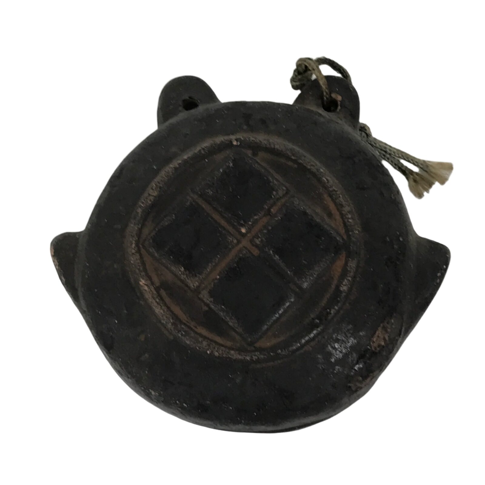 Japanese Clay Bell Dorei Vtg Tsuchi-Suzu Waniguchi Gong Togyoan Souvenir DR597