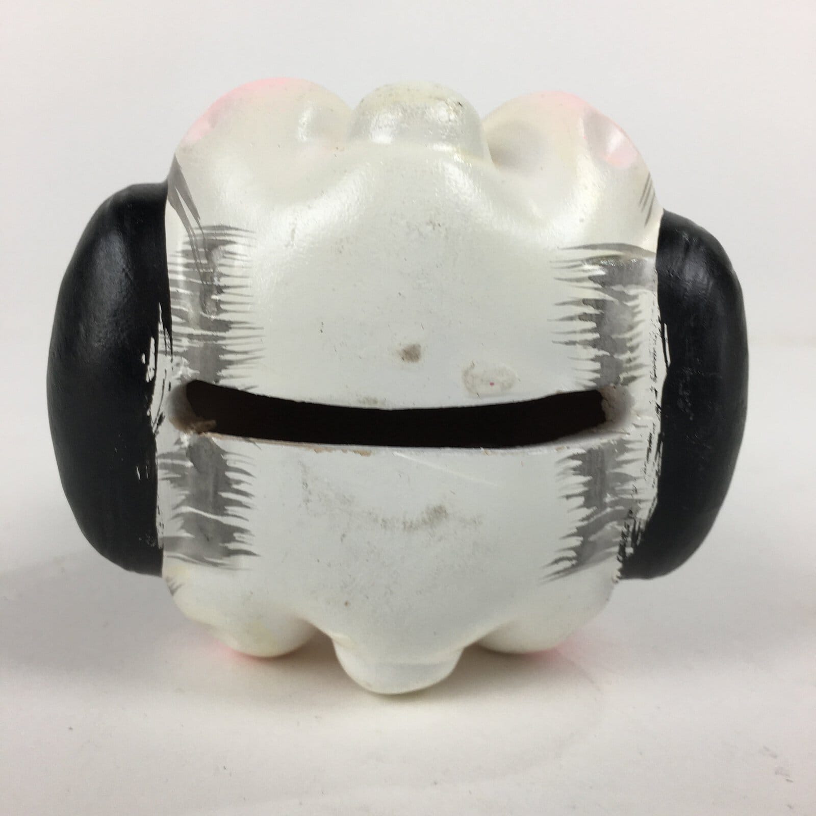 Japanese Clay Bell Vtg Dorei Ceramic Doll Amulet Double faced Front Back DR343