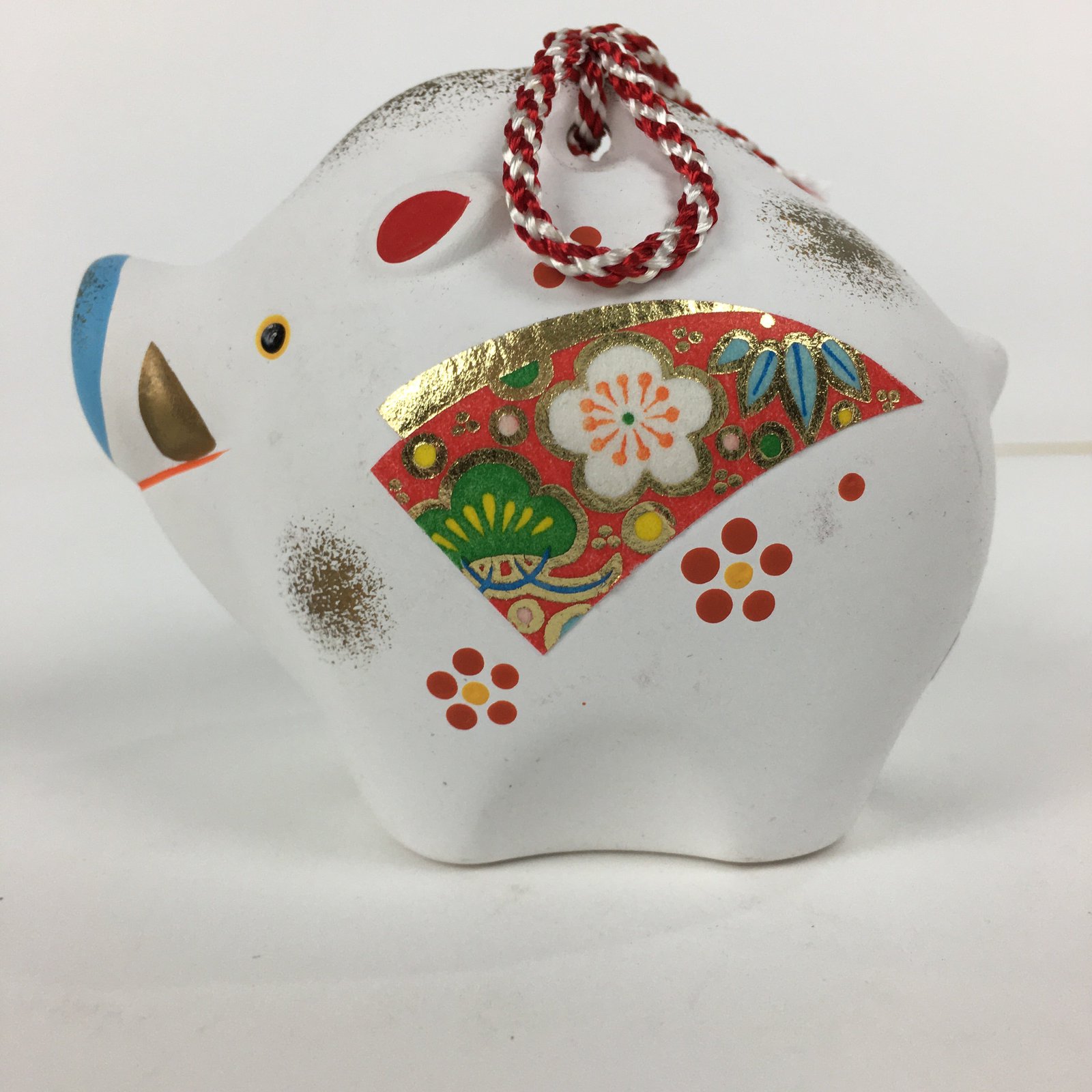 Japanese Clay Bell Vtg Dorei Ceramic Doll Amulet Japanese Zodiac Boar DR338