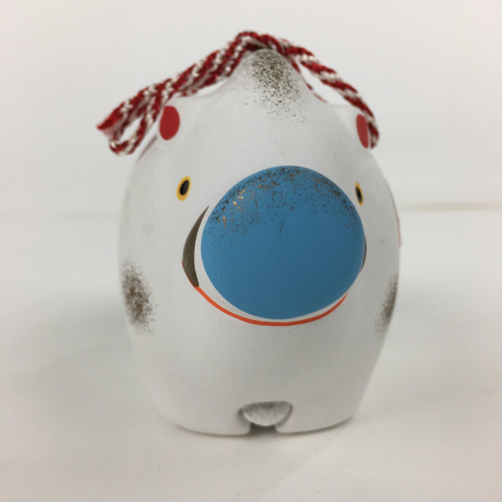 Japanese Clay Bell Vtg Dorei Ceramic Doll Amulet Japanese Zodiac Boar DR338