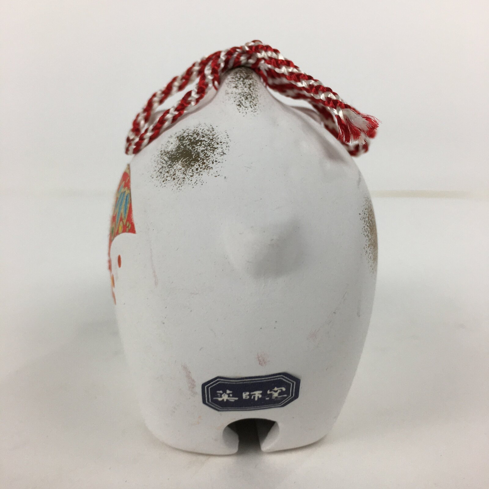 Japanese Clay Bell Vtg Dorei Ceramic Doll Amulet Japanese Zodiac Boar DR338