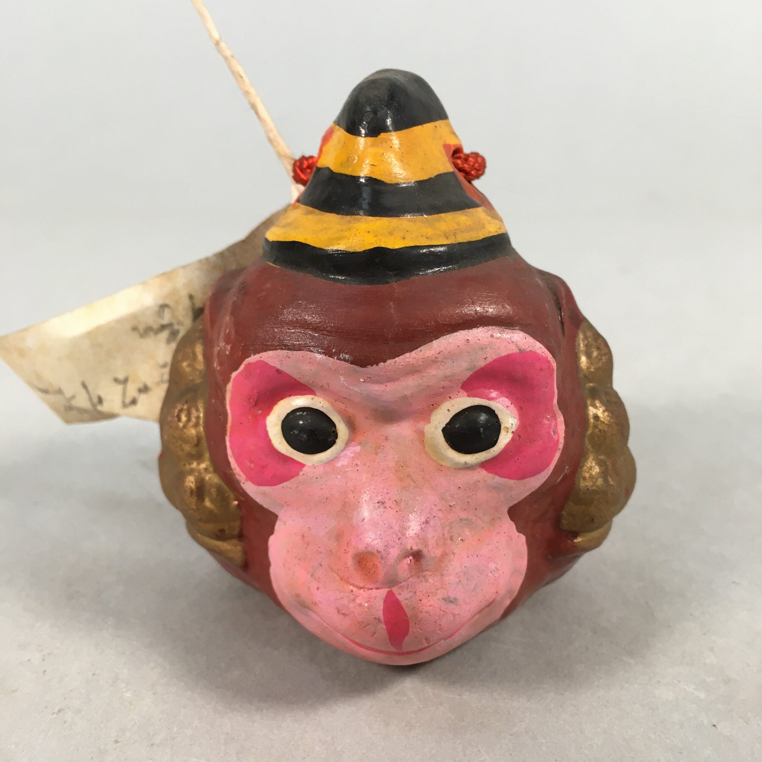 Japanese Clay Bell Vtg Dorei Ceramic Doll Monkey Zodiac Izumo DR311