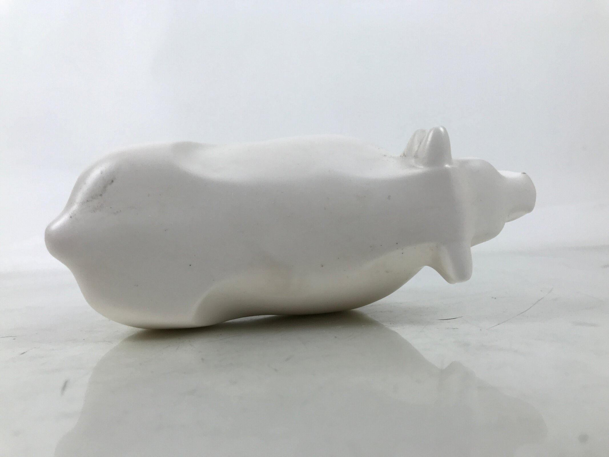 Japanese Clay Cow Figurine Vtg Zodiac Ushi Okimono Statue Decoration White ST74