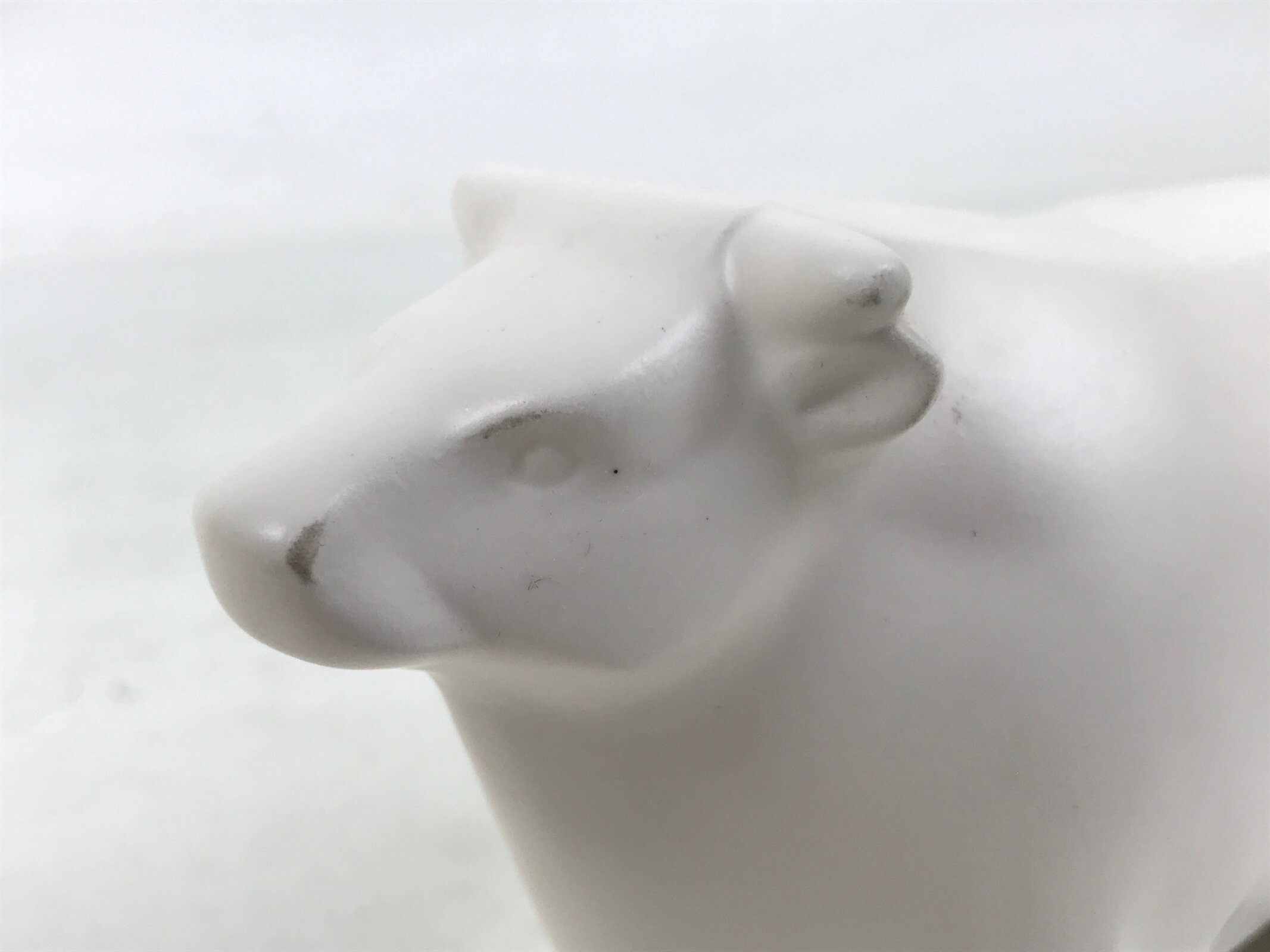 Japanese Clay Cow Figurine Vtg Zodiac Ushi Okimono Statue Decoration White ST74