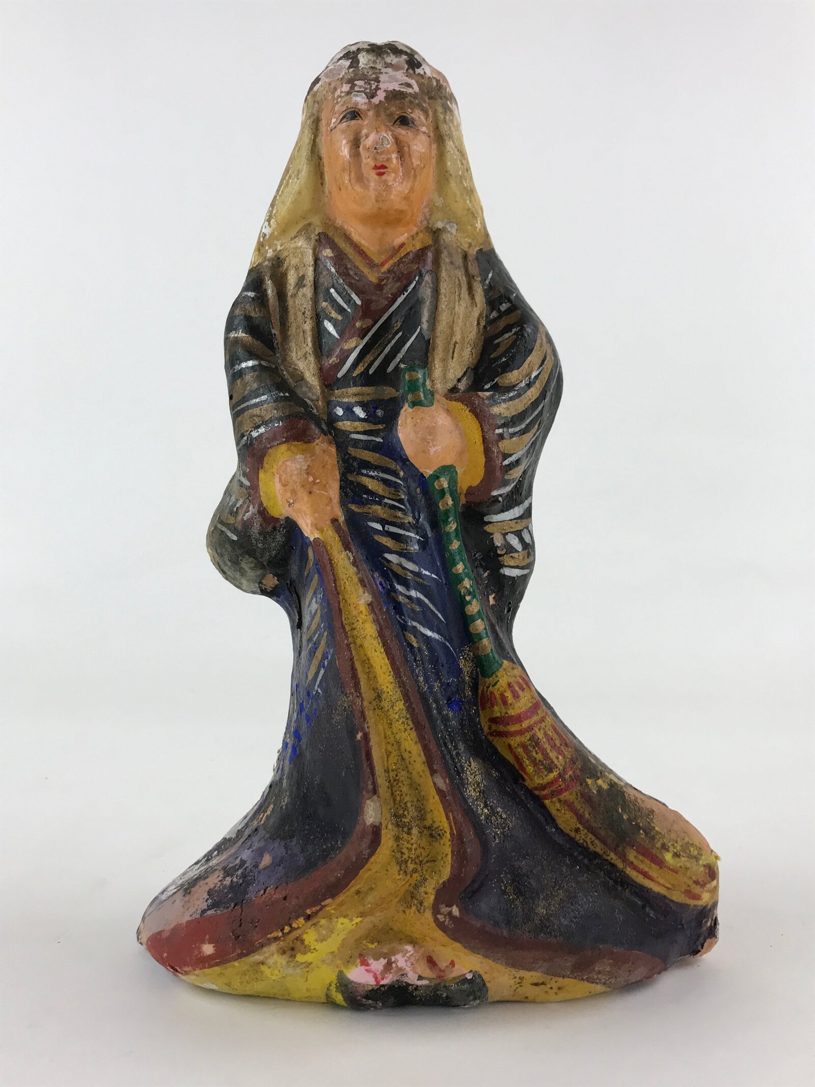 Japanese Clay Doll Tsuchi-Ningyo Vtg Traditional Handicraft Statue Takasago BD89