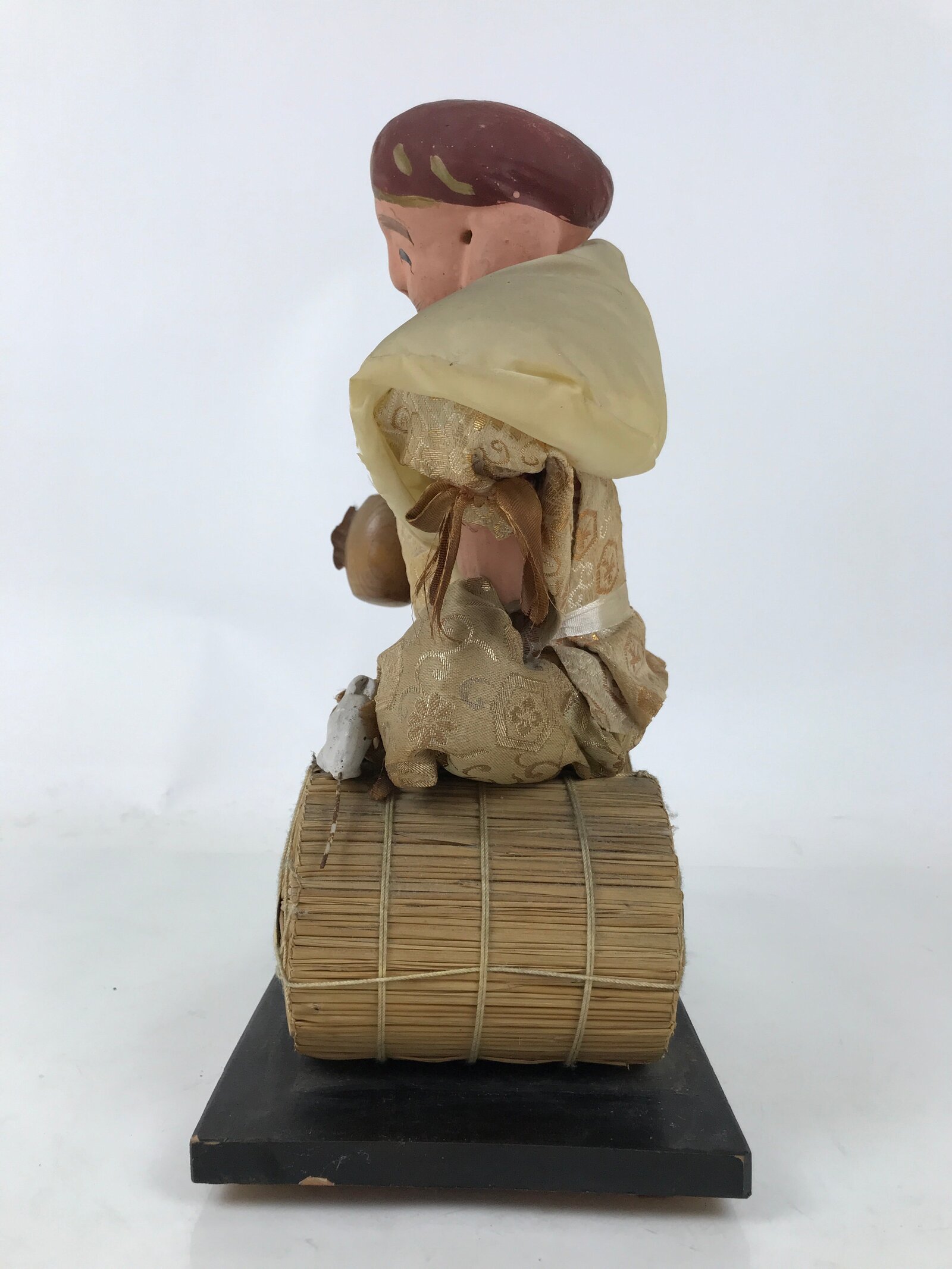Japanese Clay Fabric Daikokuten Statue Vtg 7 Lucky Gods Figure Wealth Mice ST61