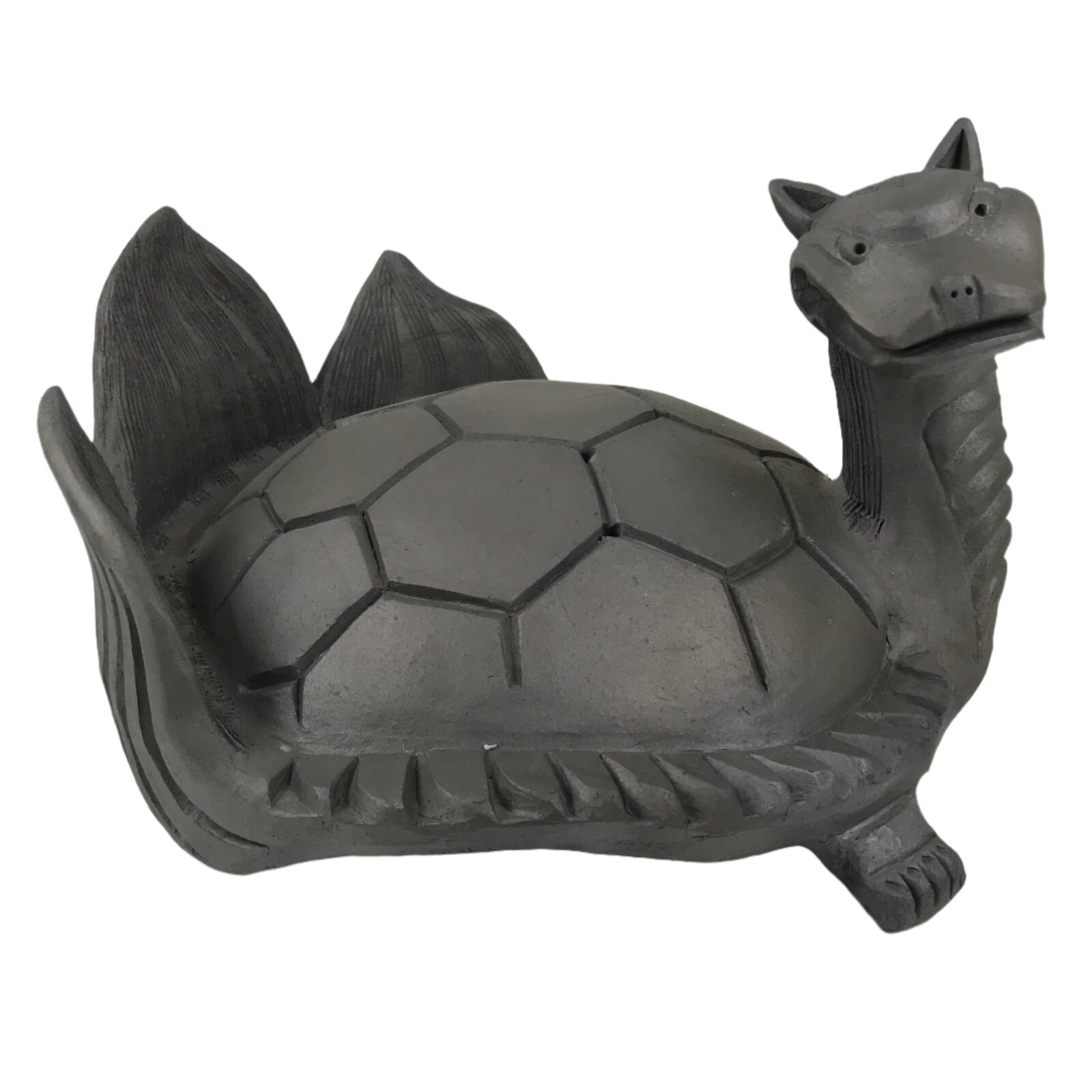 Japanese Clay Minogame Turtle Kawara Roof Tile Statue Ridge-End Sculpture ST60