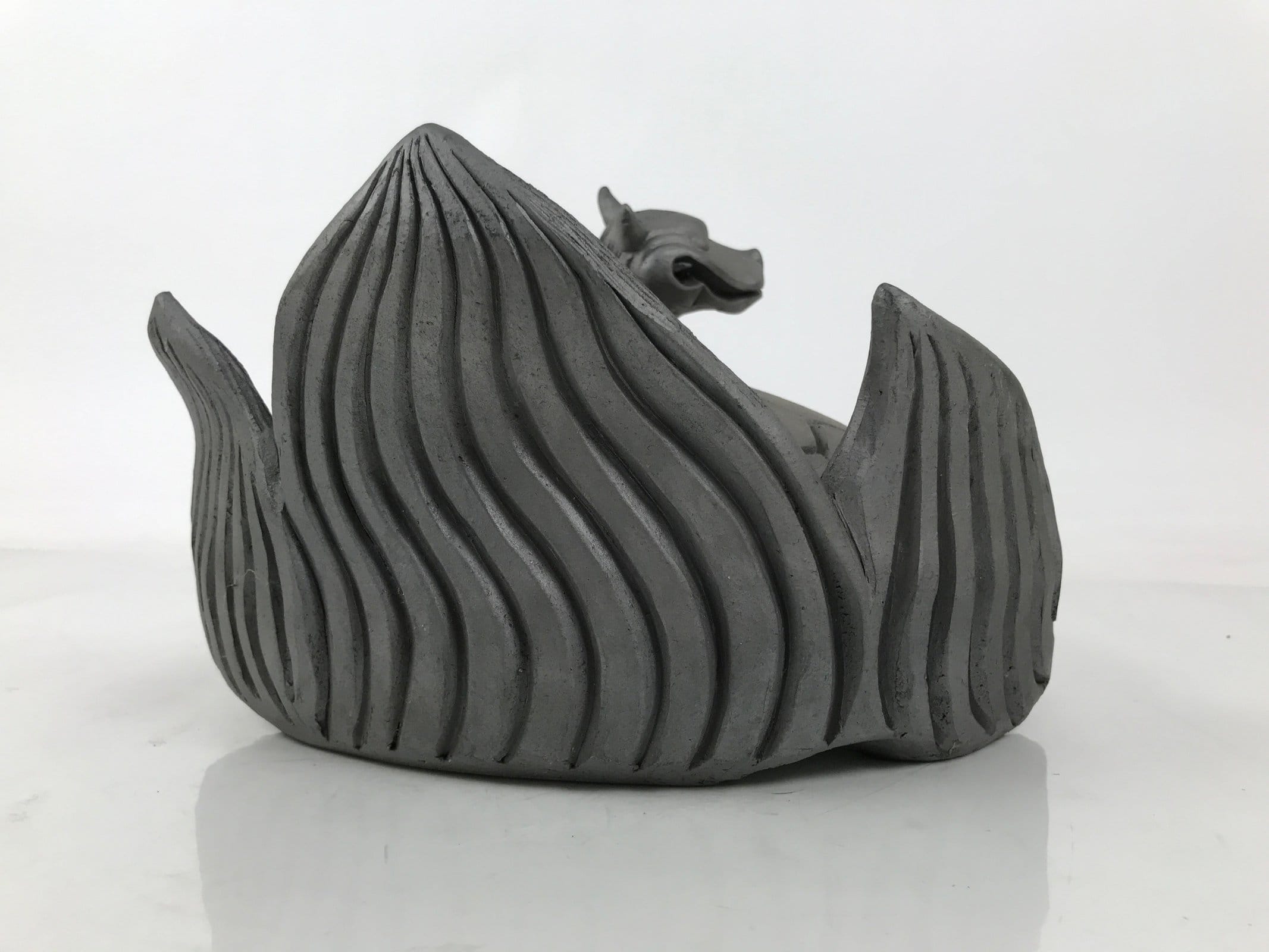 Japanese Clay Minogame Turtle Kawara Roof Tile Statue Ridge-End Sculpture ST60