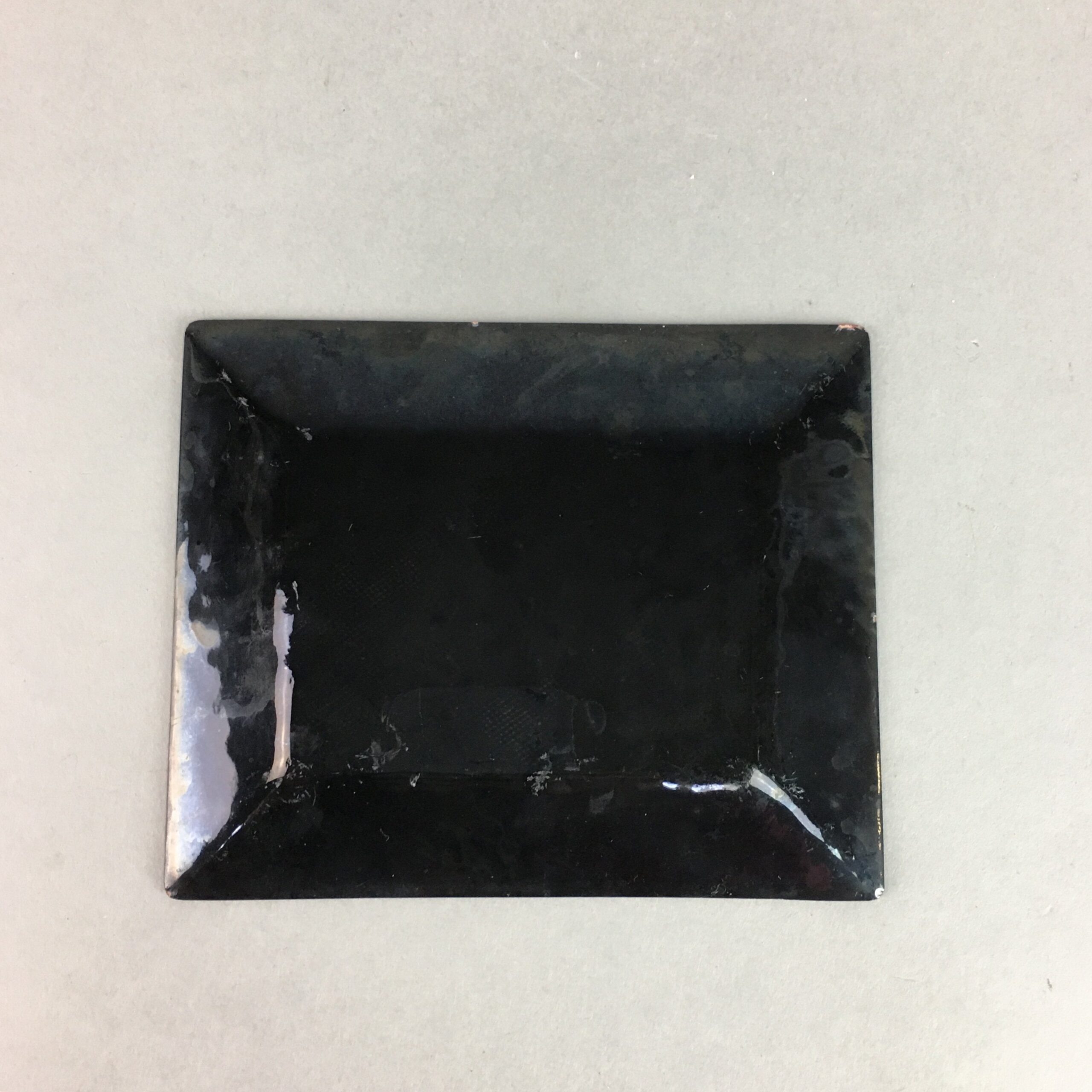 Japanese Cloisonne Small Plate Vtg Rectangle Shippo ware Kozara Silver PT914