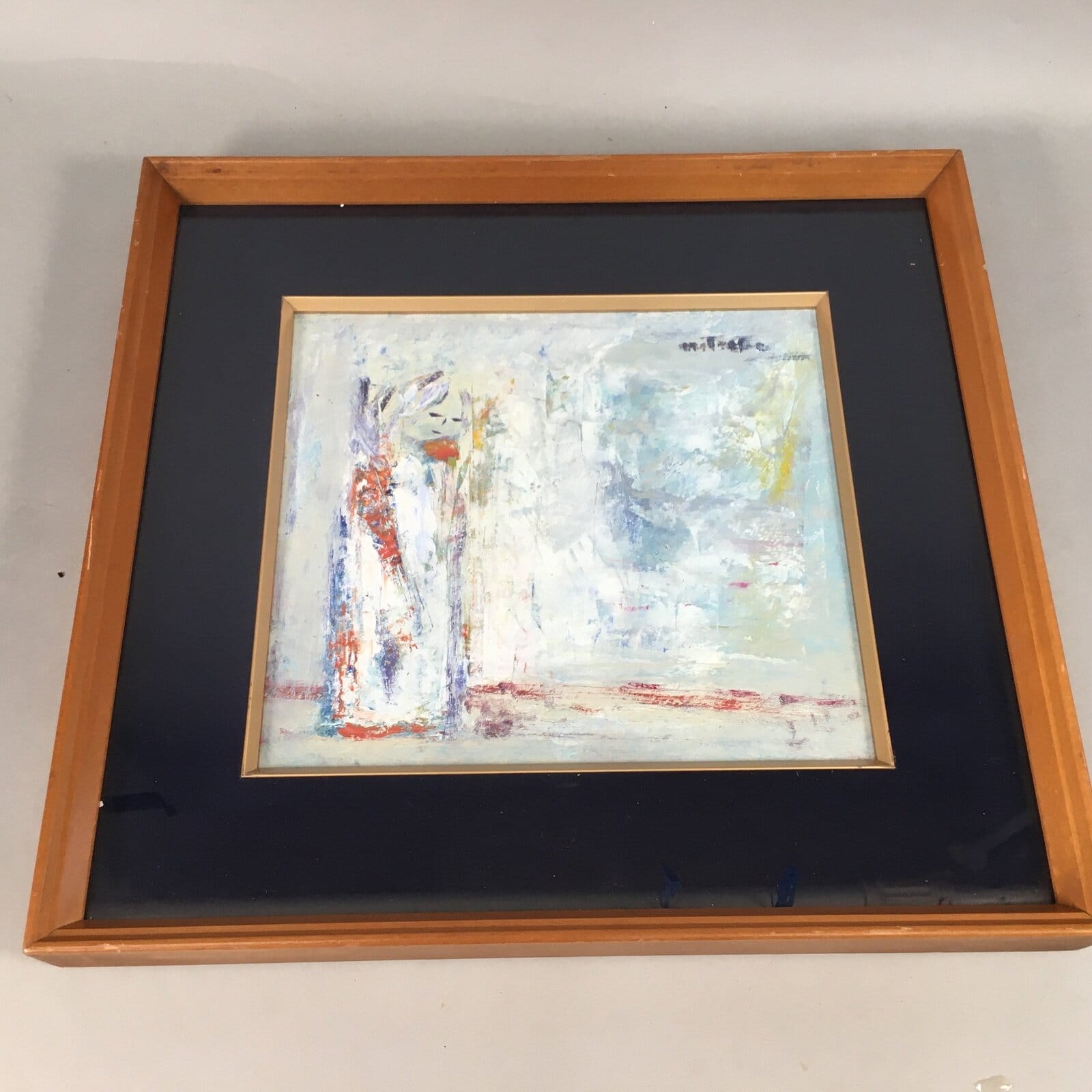 Japanese Contemporary Art painting Vtg Framed Little Girl Picture JK181