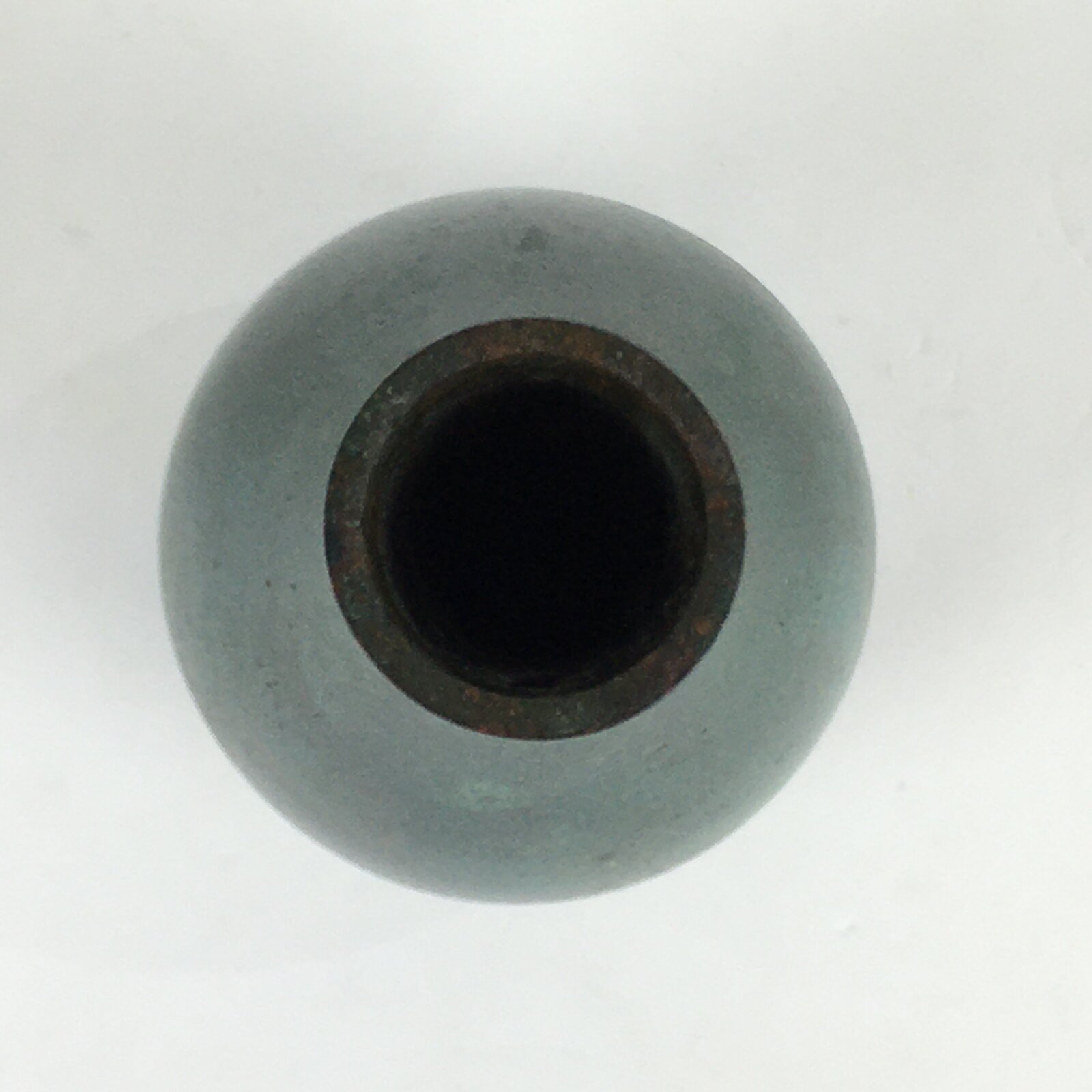 Japanese Copper Flower Vase Vtg Cast Metal Kabin Ikebana Green PX619