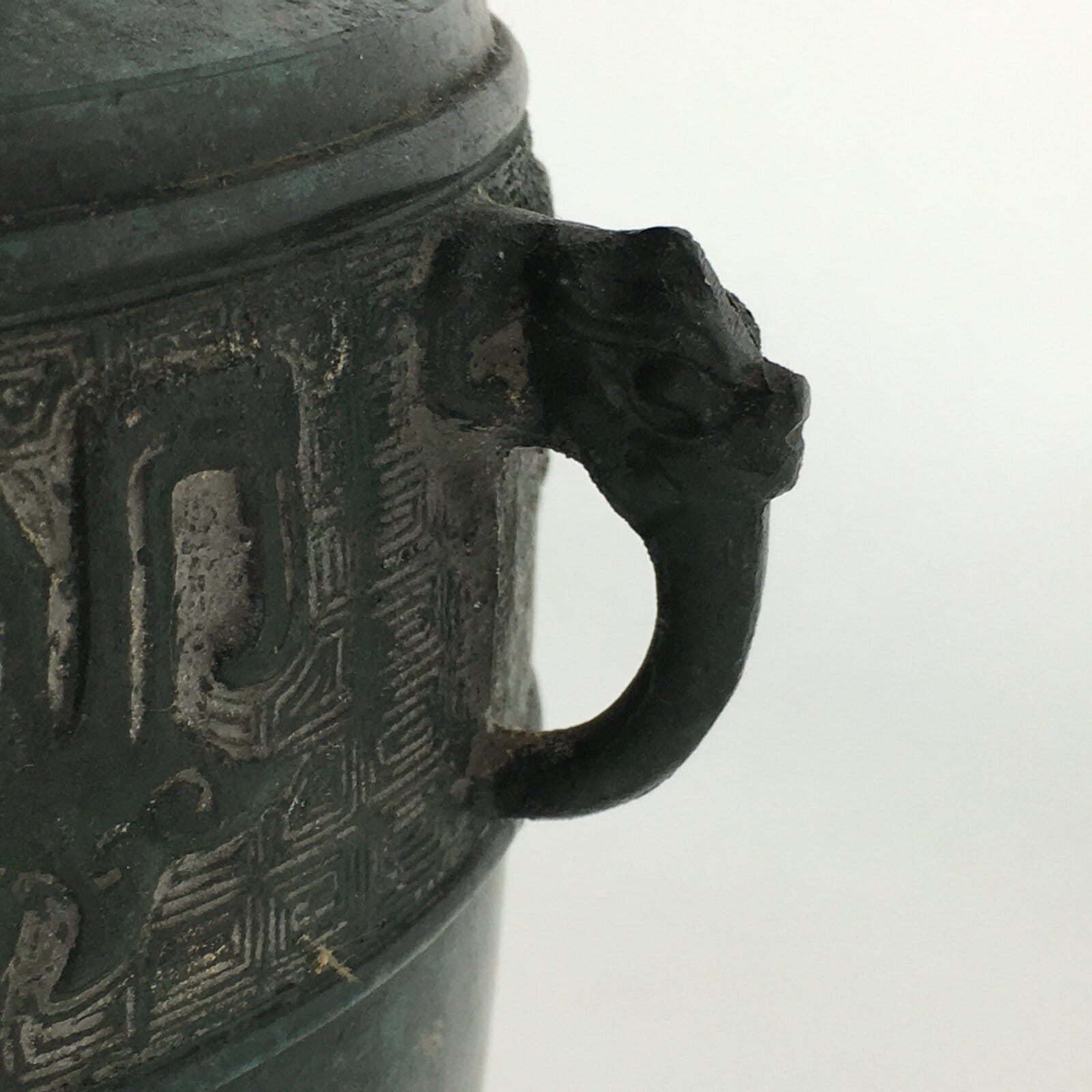 Japanese Copper Flower Vase Vtg Metal Kabin Green Ikebana Arrangement FV917