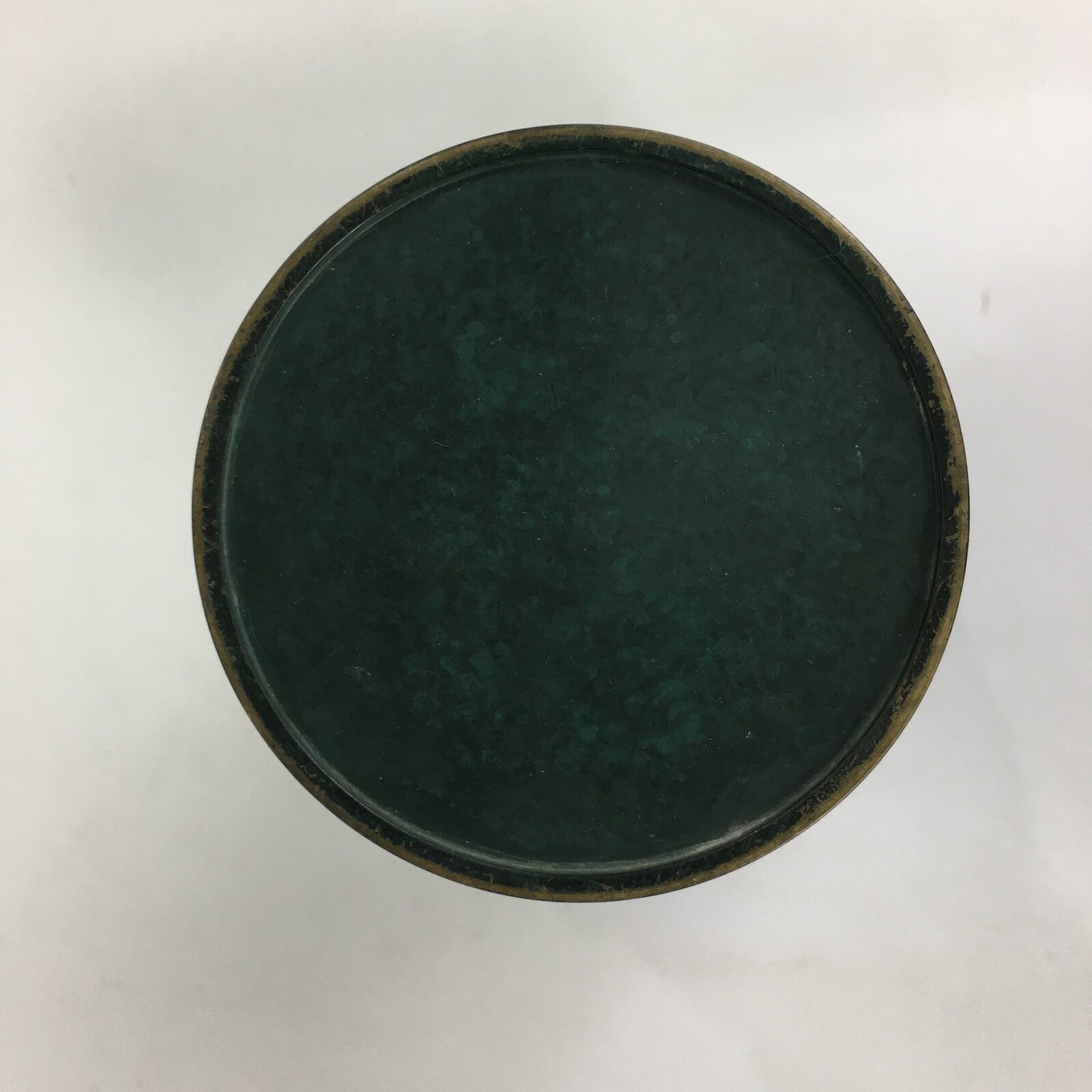 Japanese Copper Flower Vase Vtg Metal Kabin Green Ikebana Arrangement FV917