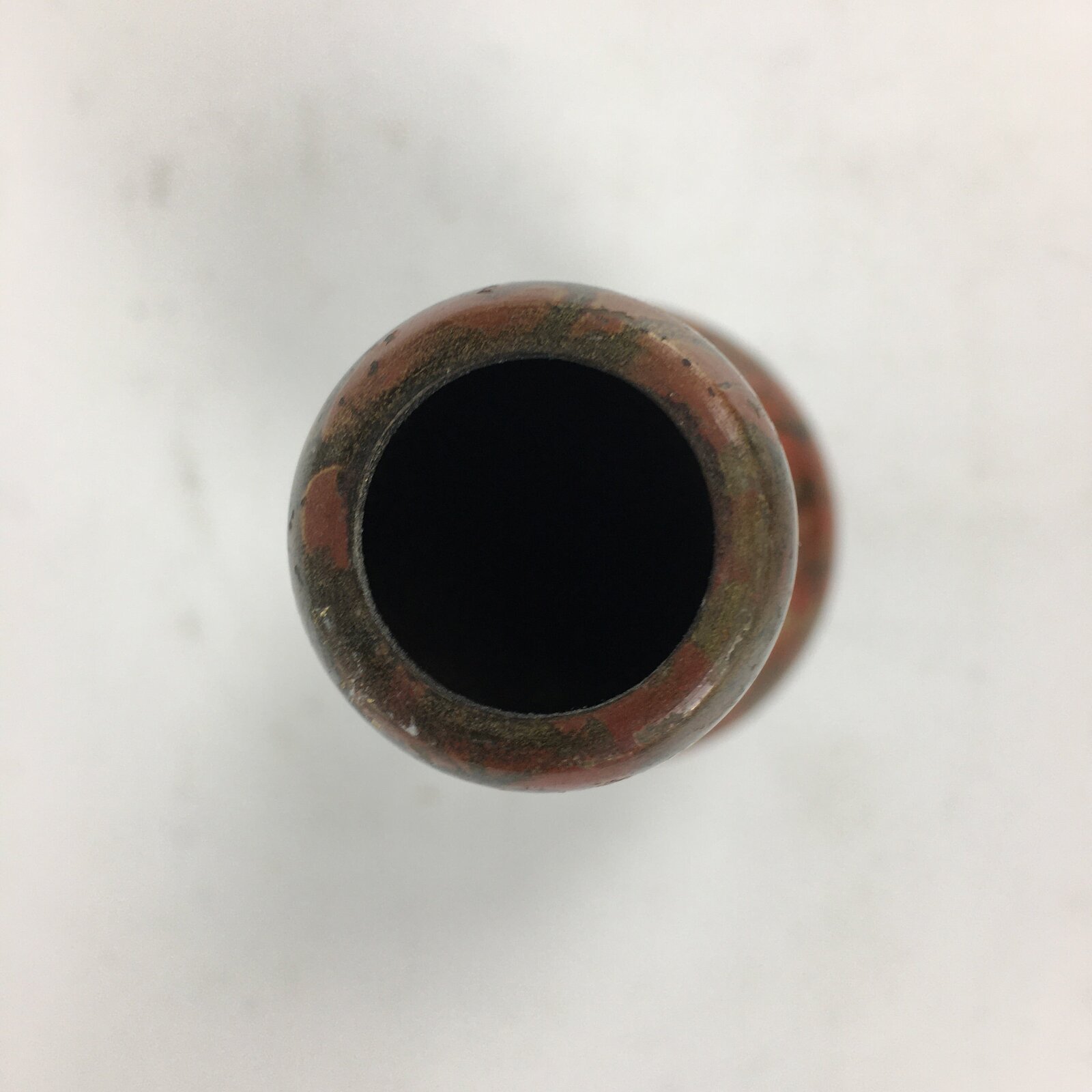 Japanese Copper Flower Vase Vtg Metal Kabin Ikebana Arrangement Red FV956