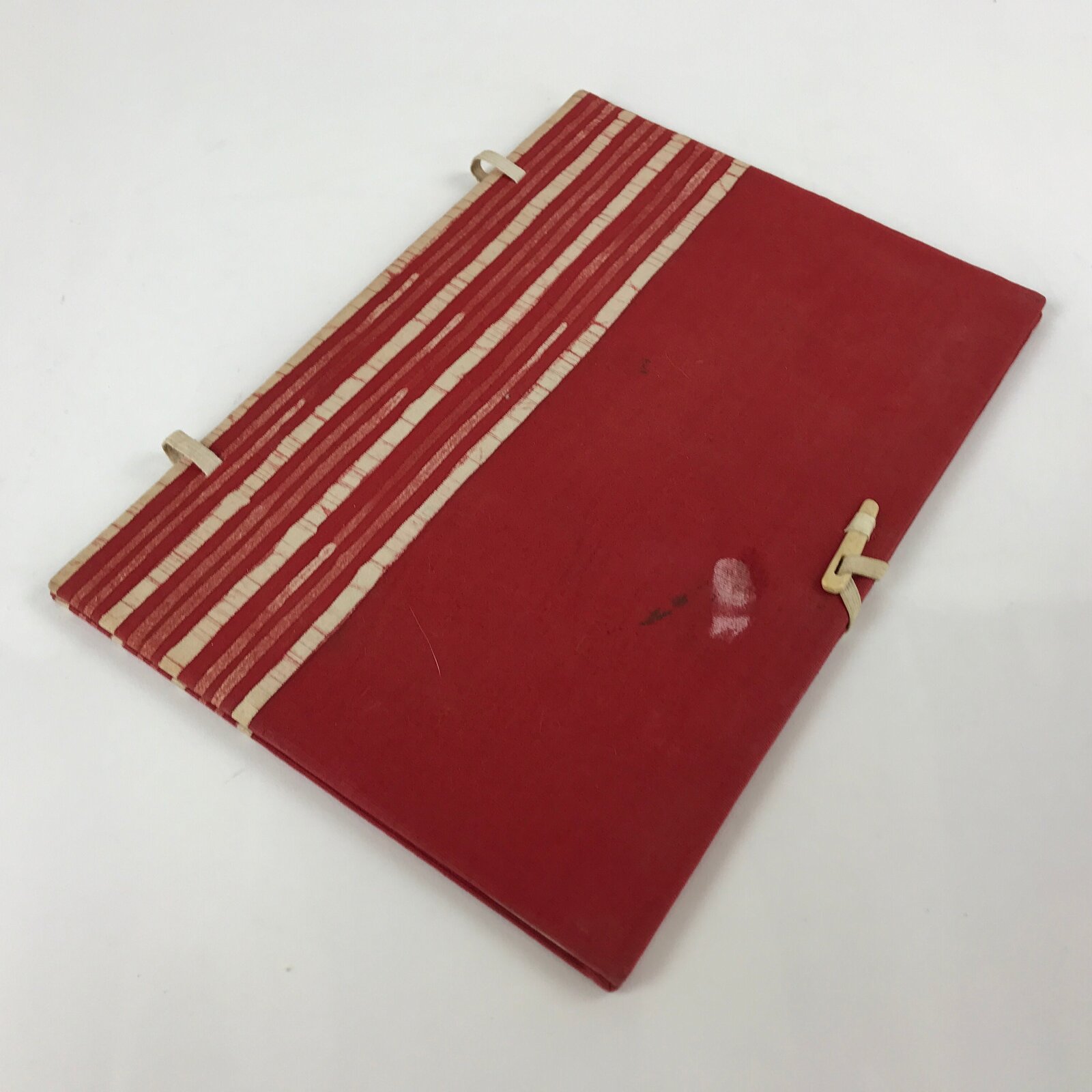 Japanese Cotton Fabric Sheet Music Book Folder Vtg Fuhonbasami Red Stripe KB80