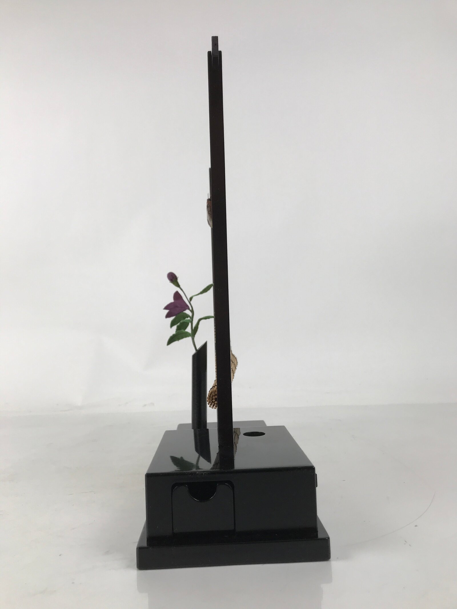 Japanese Decorative Bamboo Screen Summer Display Vtg Cicada Sound Black JK862