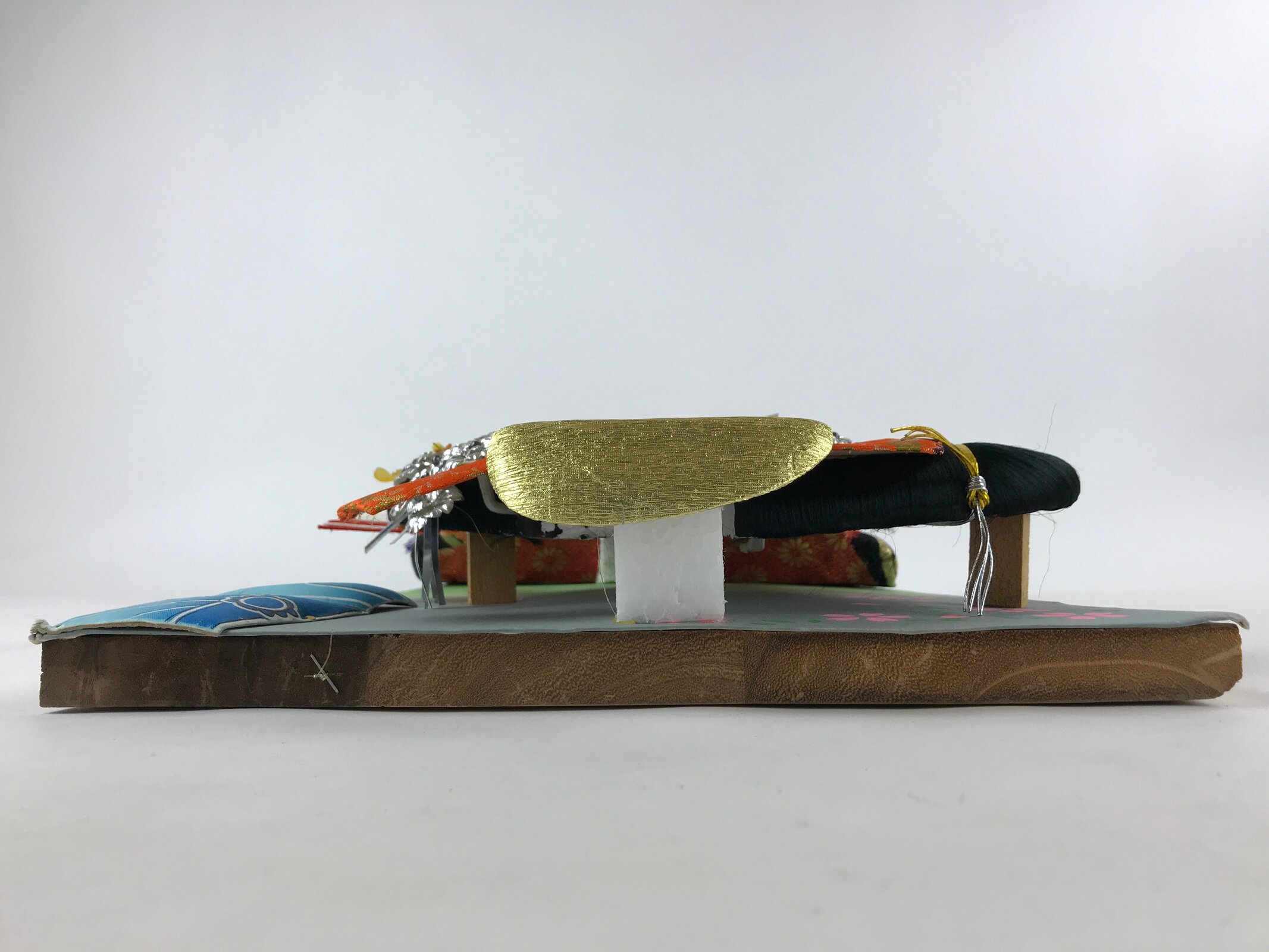 Japanese Decorative Wooden Paddle Hagoita Vtg Geisha Kimono New Years Game JK622