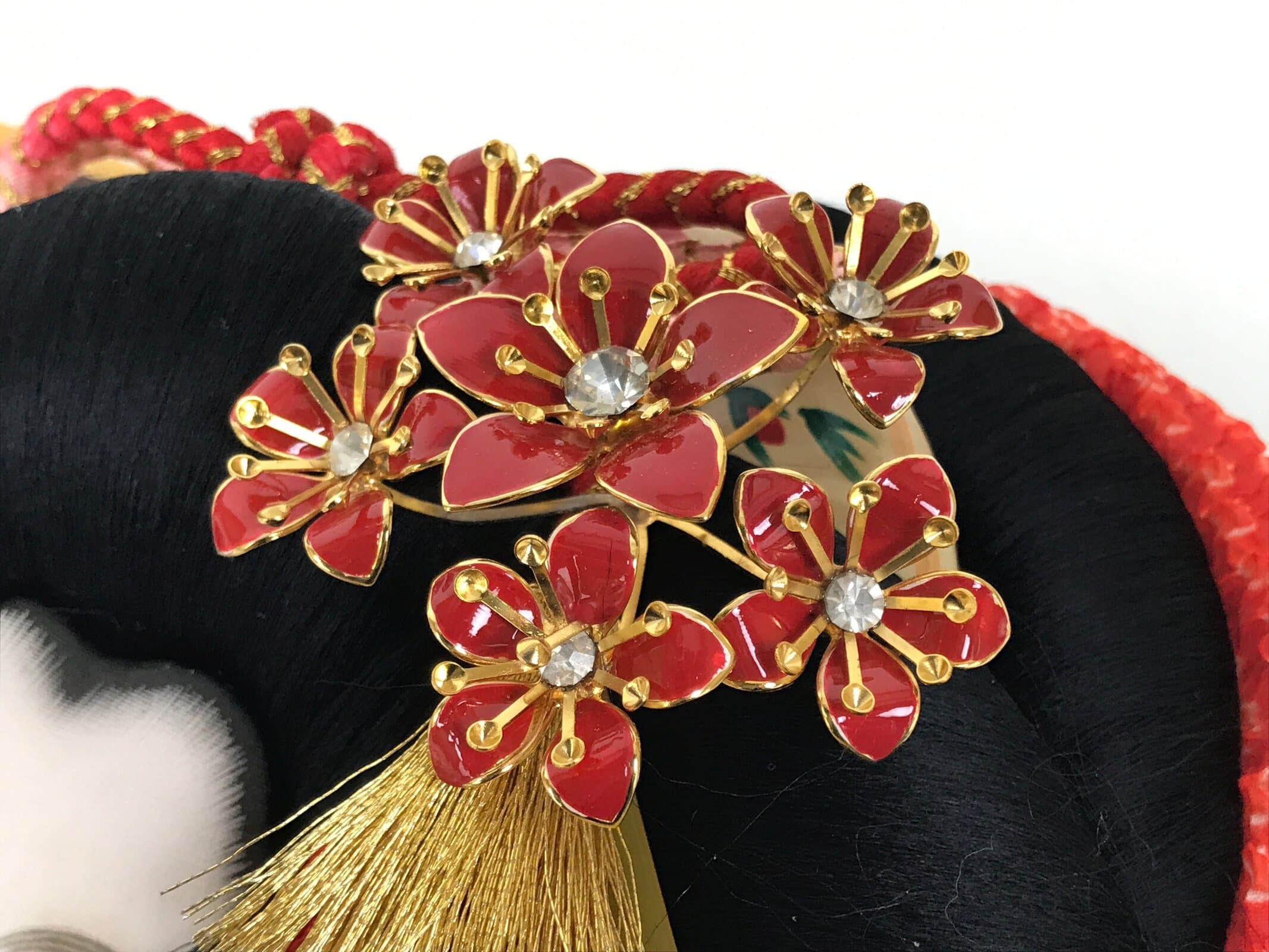 Japanese Decorative Wooden Paddle Hagoita Vtg Geisha Kimono New Years Game JK866