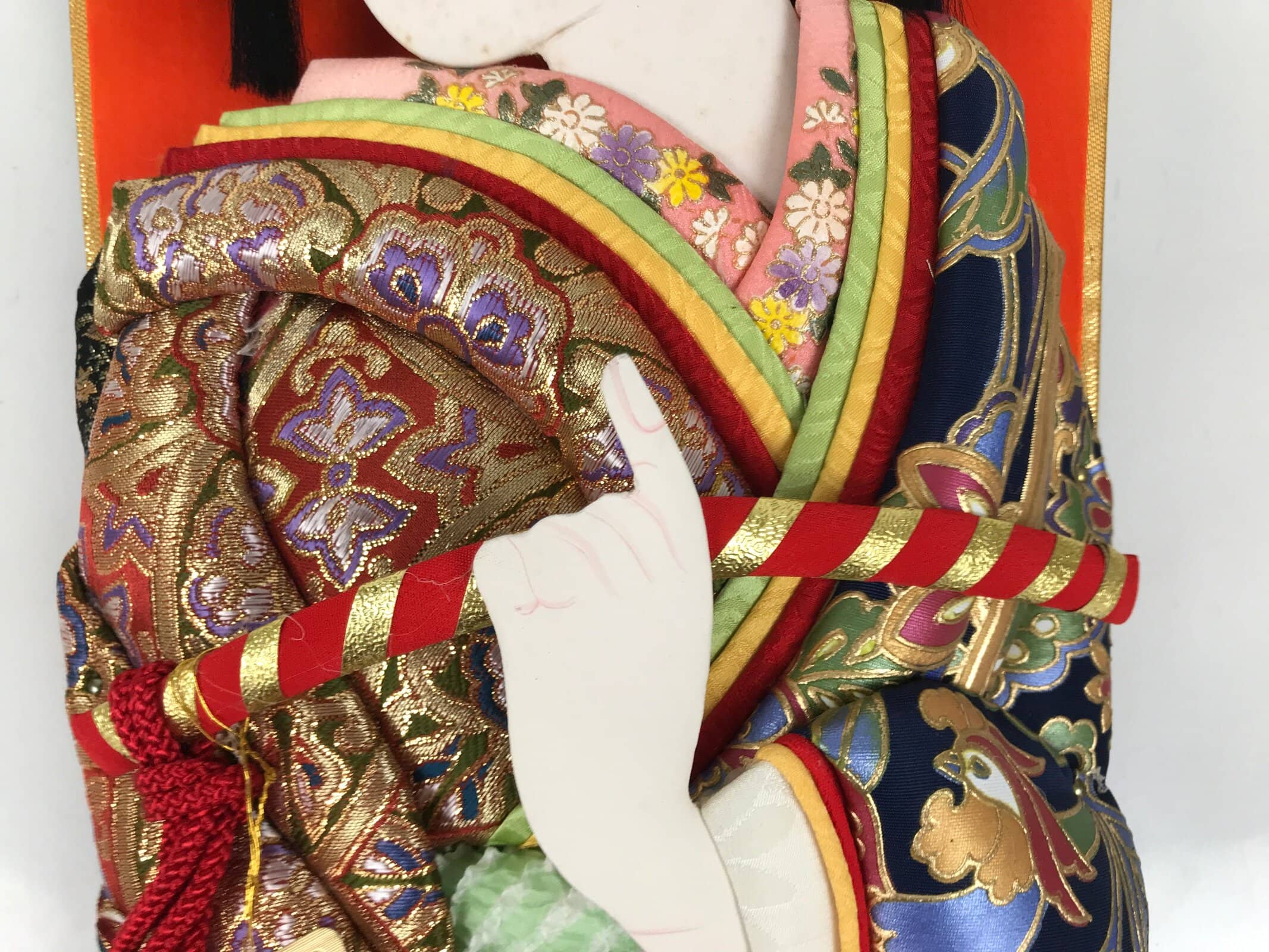 Japanese Decorative Wooden Paddle Hagoita Vtg Geisha Kimono New Years Game JK866