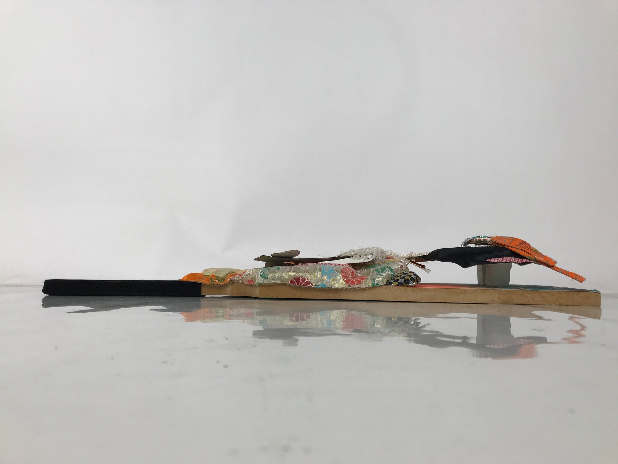 Japanese Decorative Wooden Paddle Hagoita Vtg Geisha Kimono New Years Game JK867