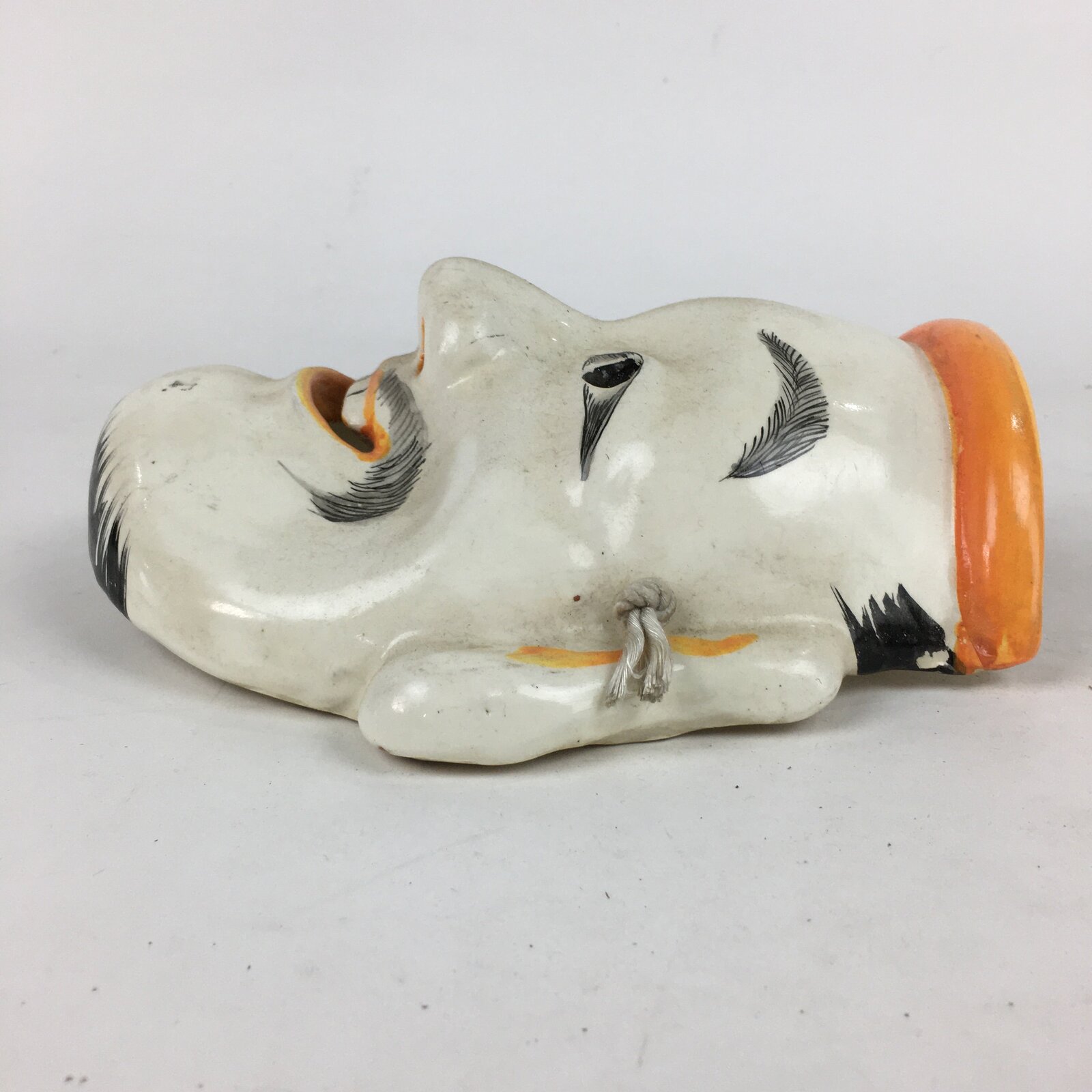 Japanese Display Ceramic Noh Mask Kagura Face Vtg Kyogen Bugaku Gigaku OM28