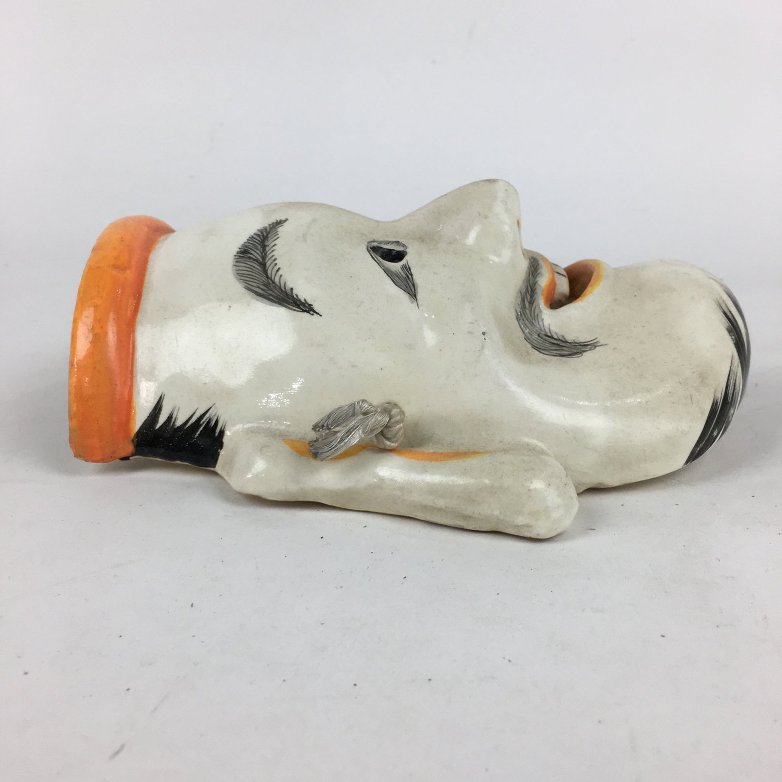 Japanese Display Ceramic Noh Mask Kagura Face Vtg Kyogen Bugaku Gigaku OM28