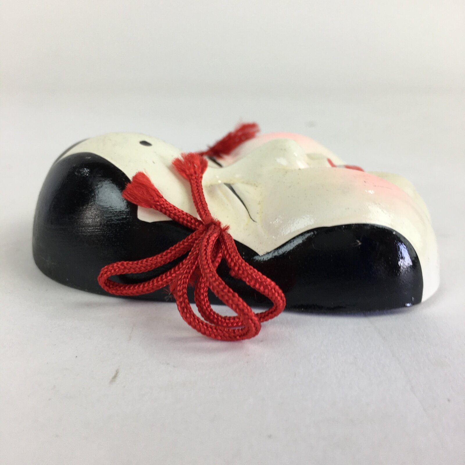 Japanese Display Ceramic Otafuku Mask Vtg Face Miniature Ornament JK286