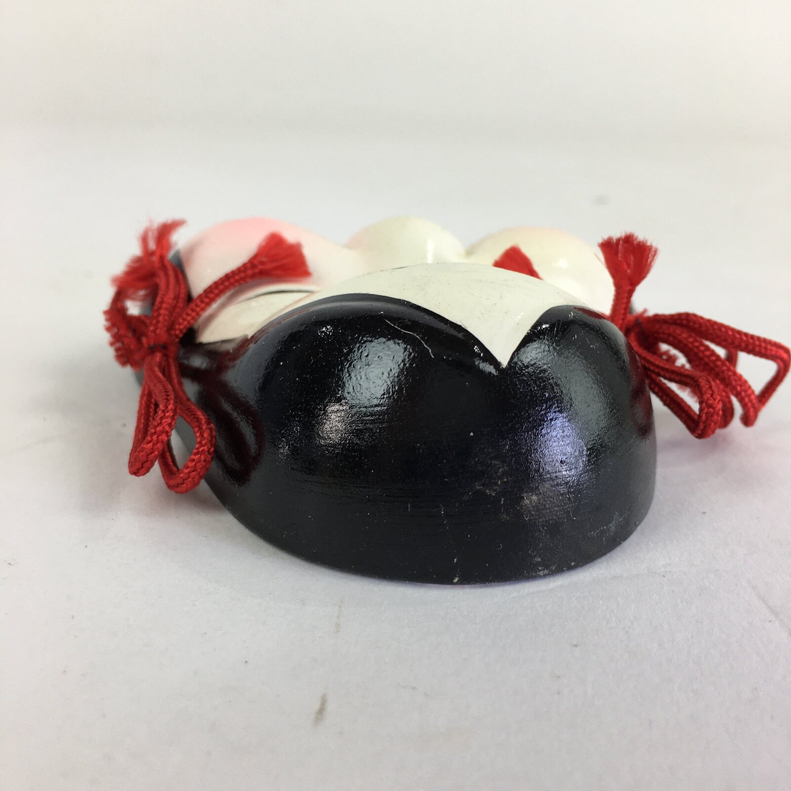 Japanese Display Ceramic Otafuku Mask Vtg Face Miniature Ornament JK286