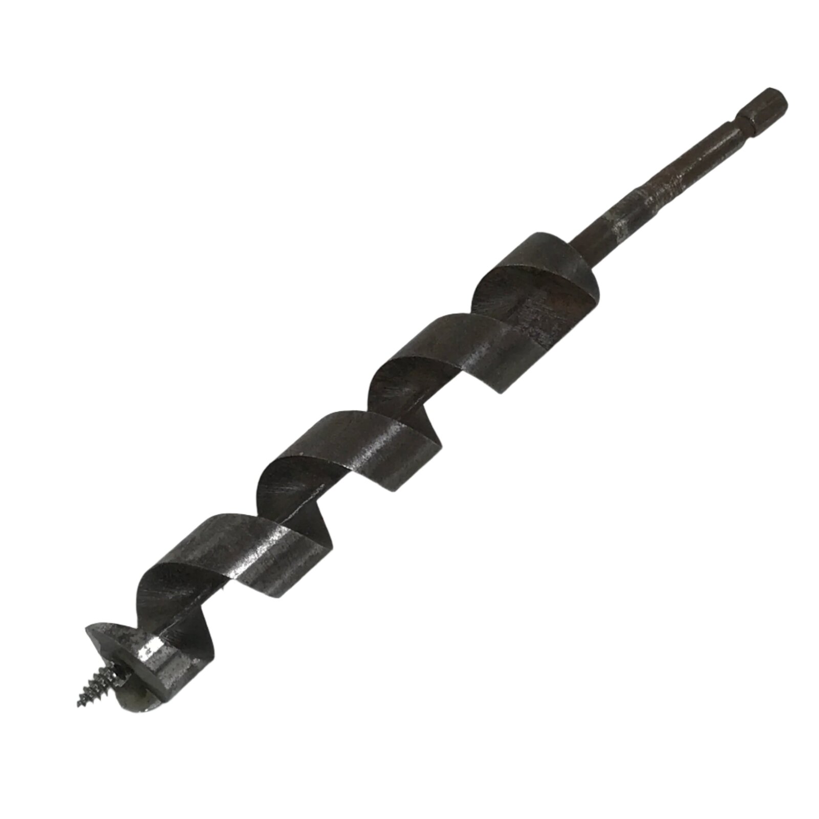 Japanese Drill Bit Woodworking Tool Vtg Carpentry Hole Screw Silver Brown T317