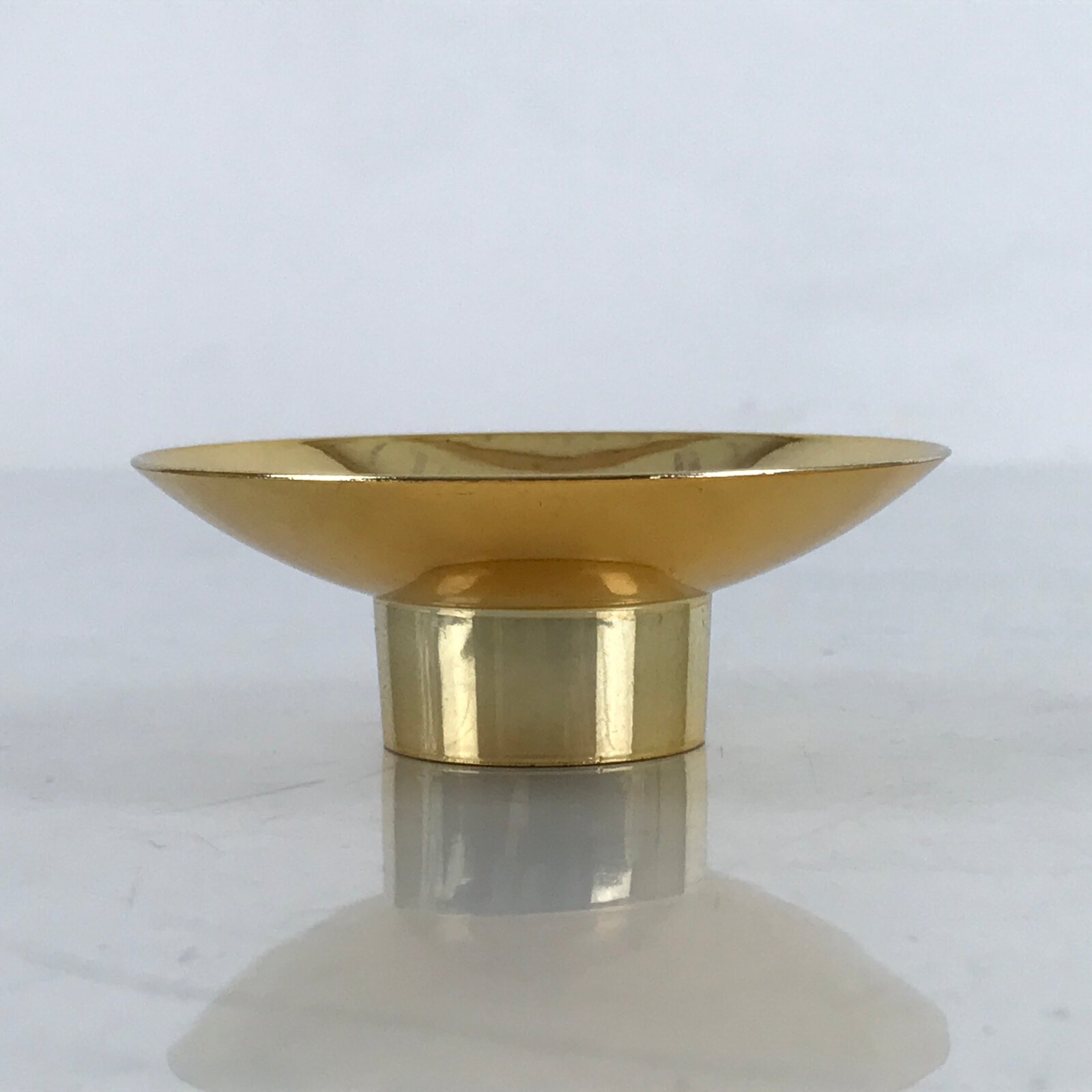 Japanese Drinking Sake Cup Vtg Gold Replica Sakazuki w/Box w/Stand JK757